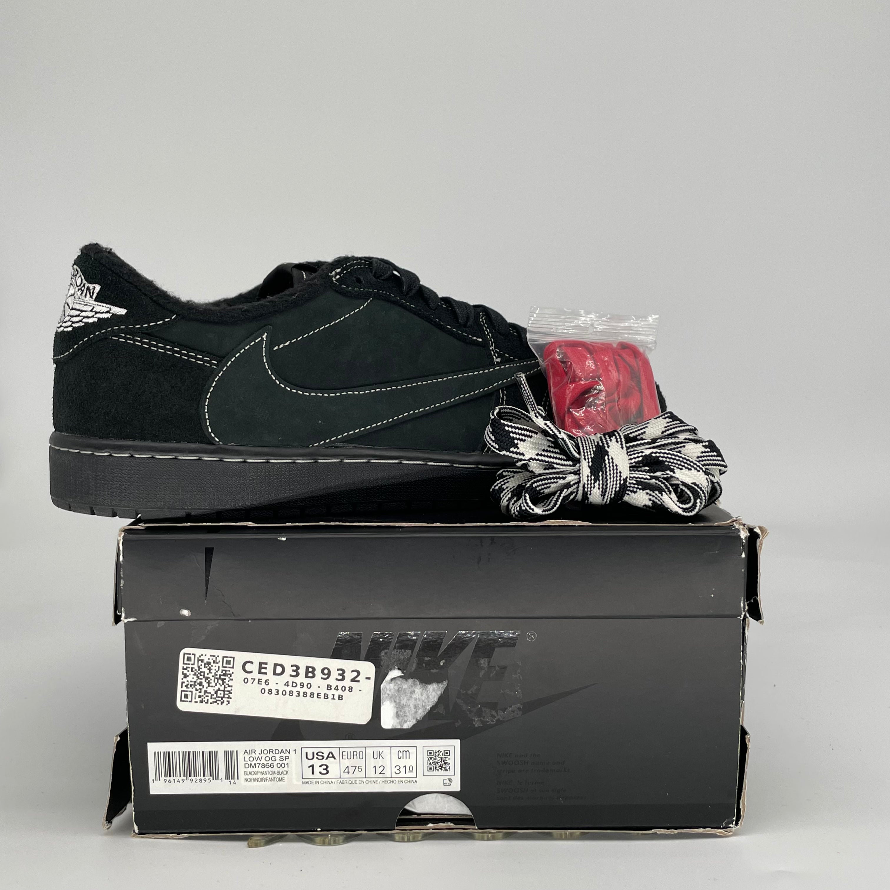 AIR JORDAN 1 TRAVIS SCOTT BLACK PHANTOM DM7866-001 SIZE 13/14.5W