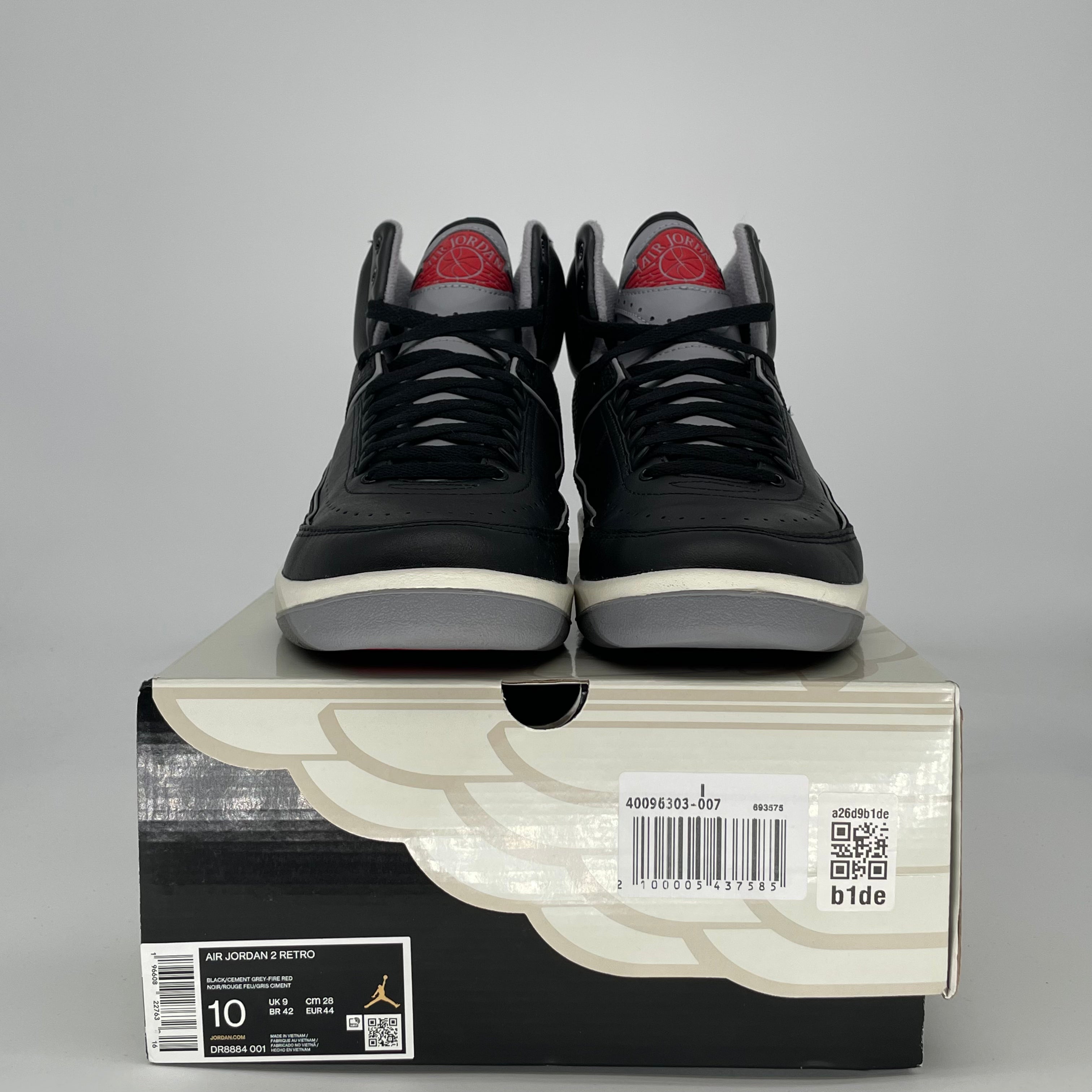 AIR JORDAN 2 BLACK CEMENT DR8884-001 SIZE 10/11.5W