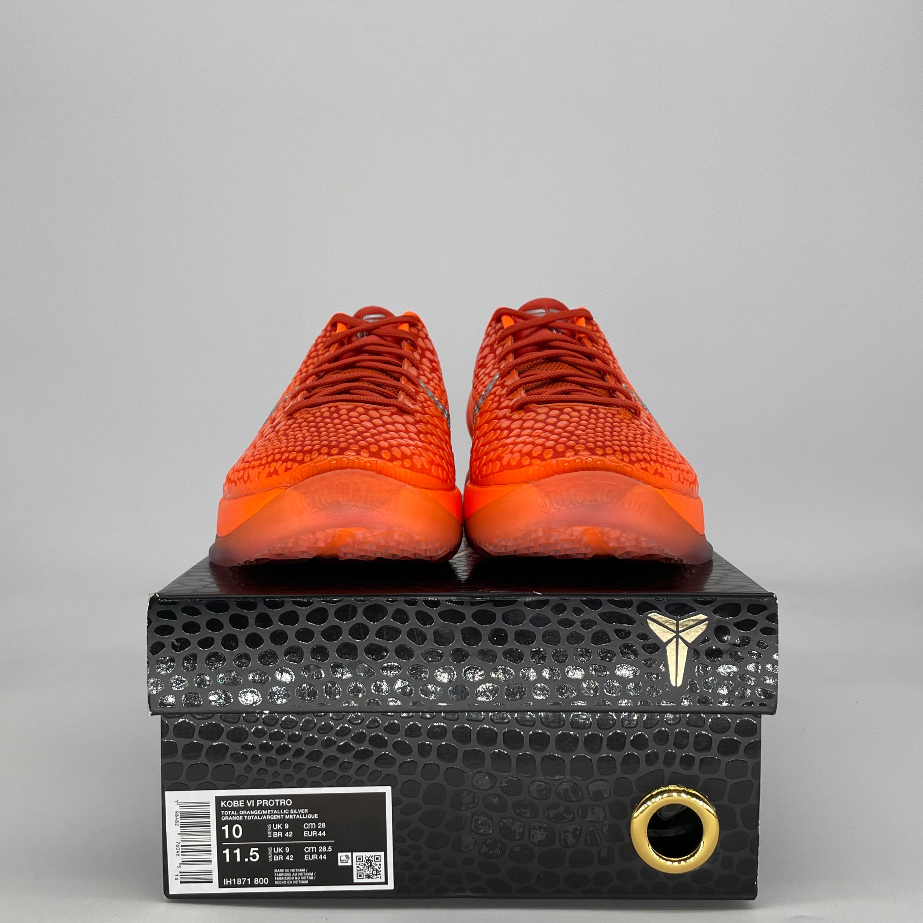 NIKE KOBE 6 PROTRO TOTAL ORANGE IH1871-800 SIZE 10/11.5W