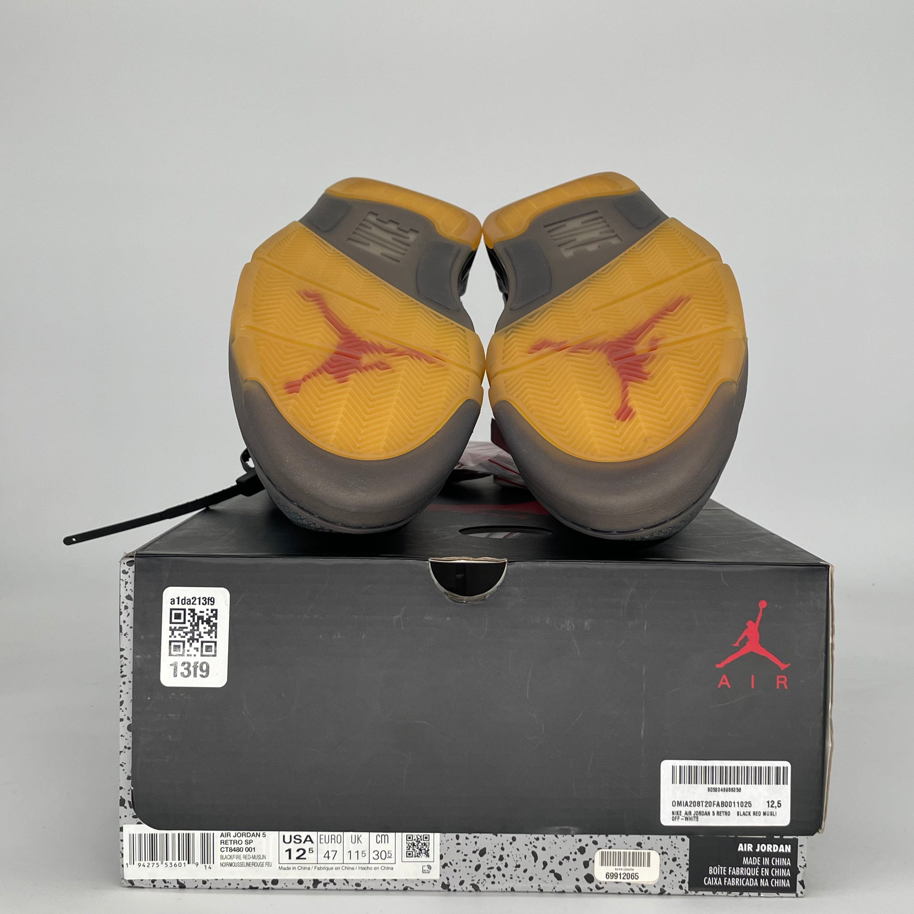 OFF-WHITE X AIR JORDAN 5 MUSLIN CT8480-001 SIZE 12.5/14W