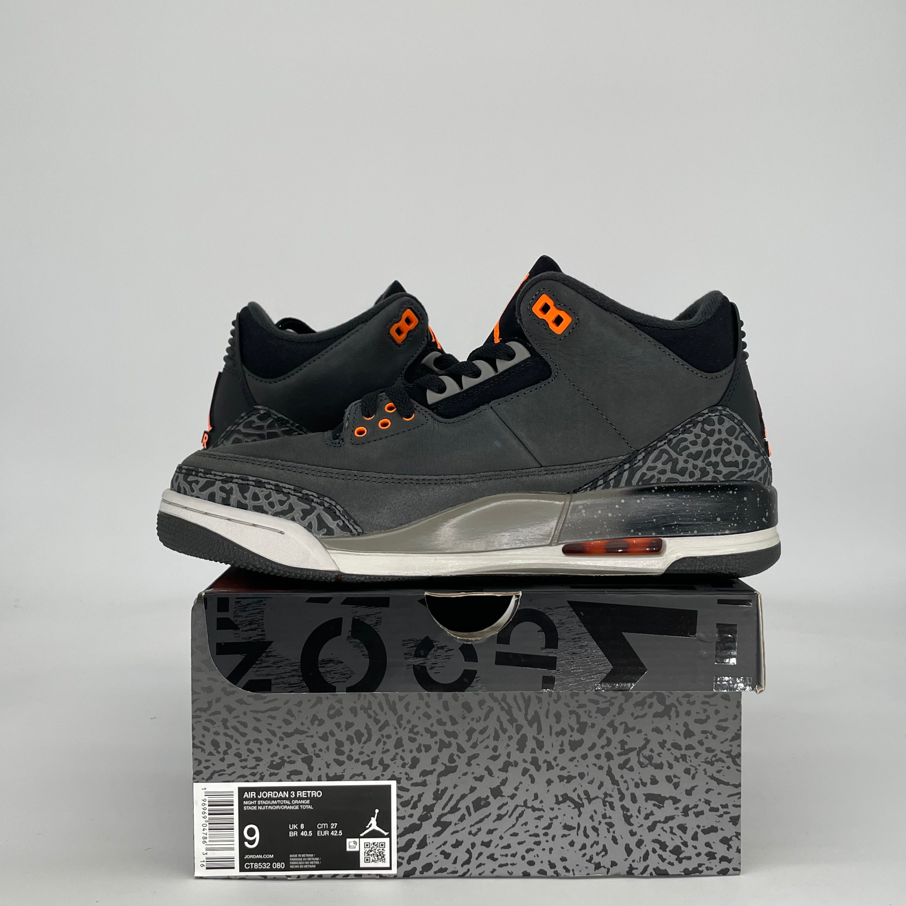 AIR JORDAN 3 FEAR PACK CT8532-080 SIZE 9/10.5W