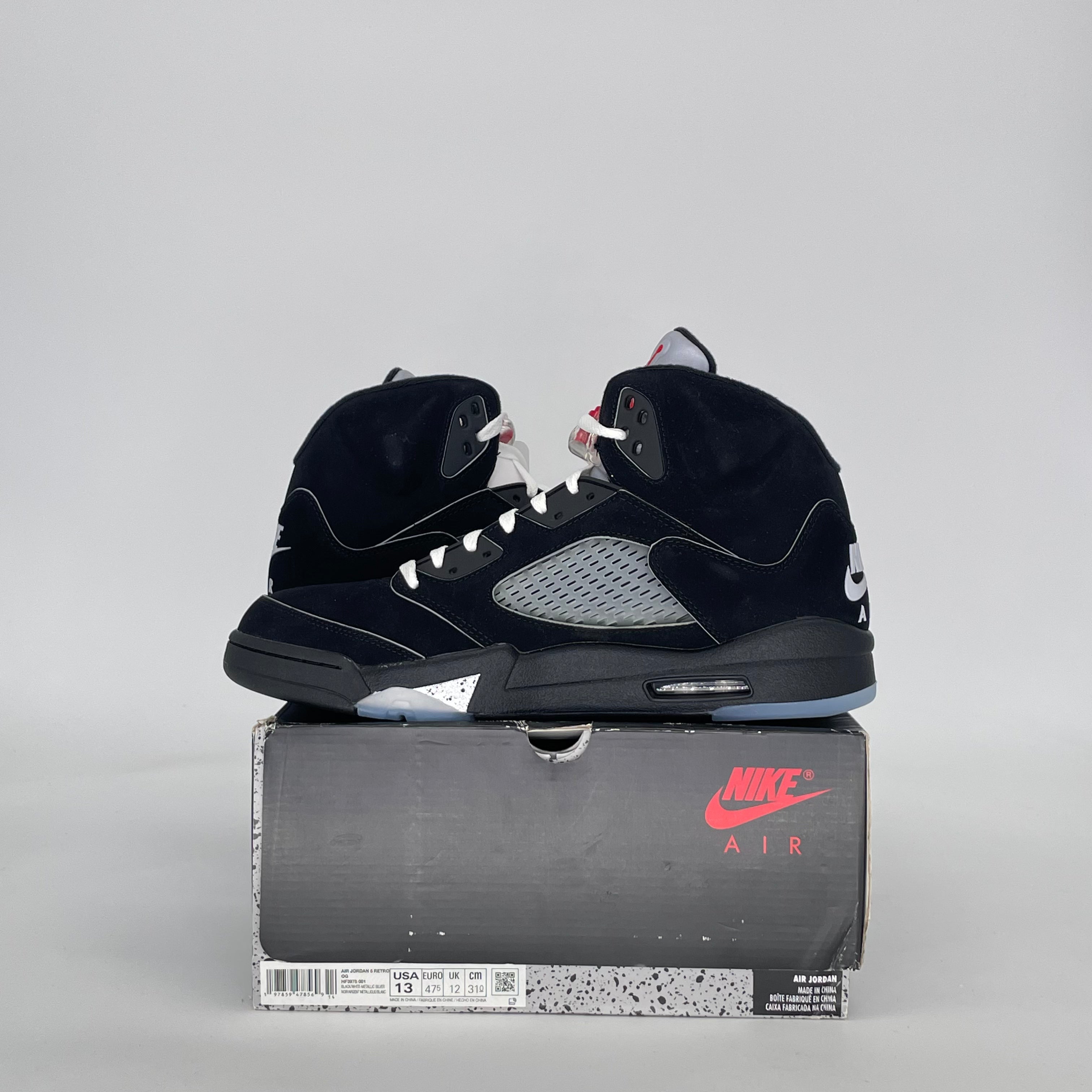 AIR JORDAN 5 BLACK METALLIC REIMAGINED HF3975-001 SIZE 13/14.5W