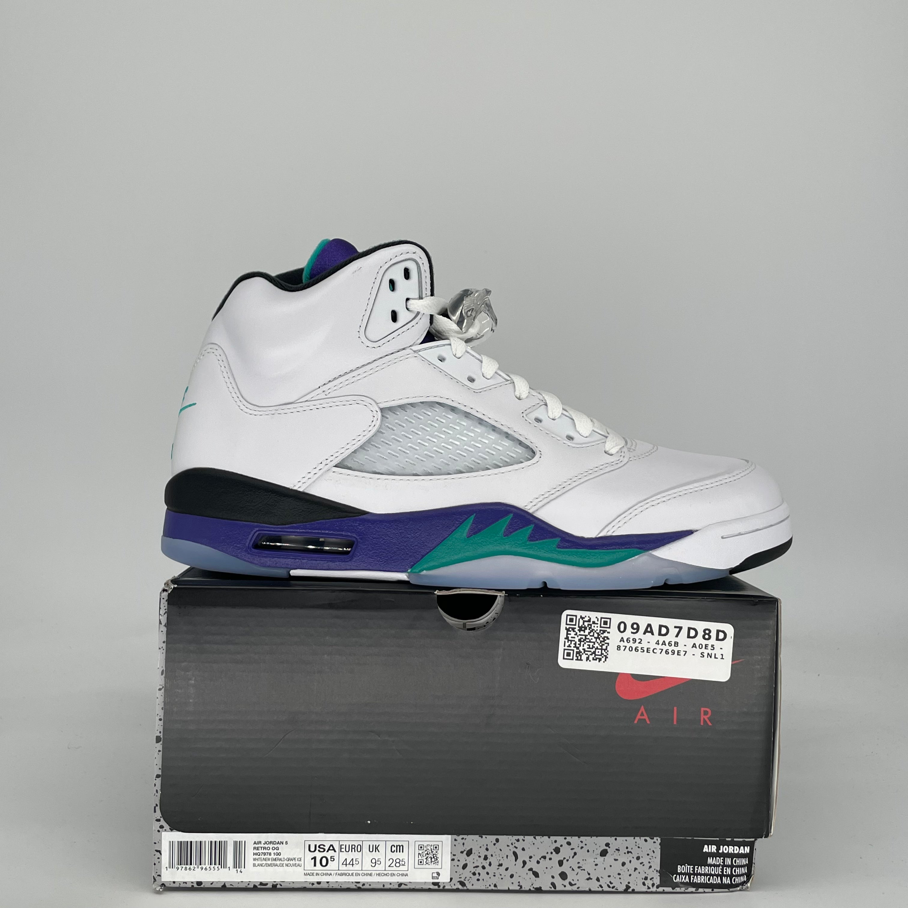 AIR JORDAN 5 GRAPE HQ7978-100 SIZE 10.5/12W