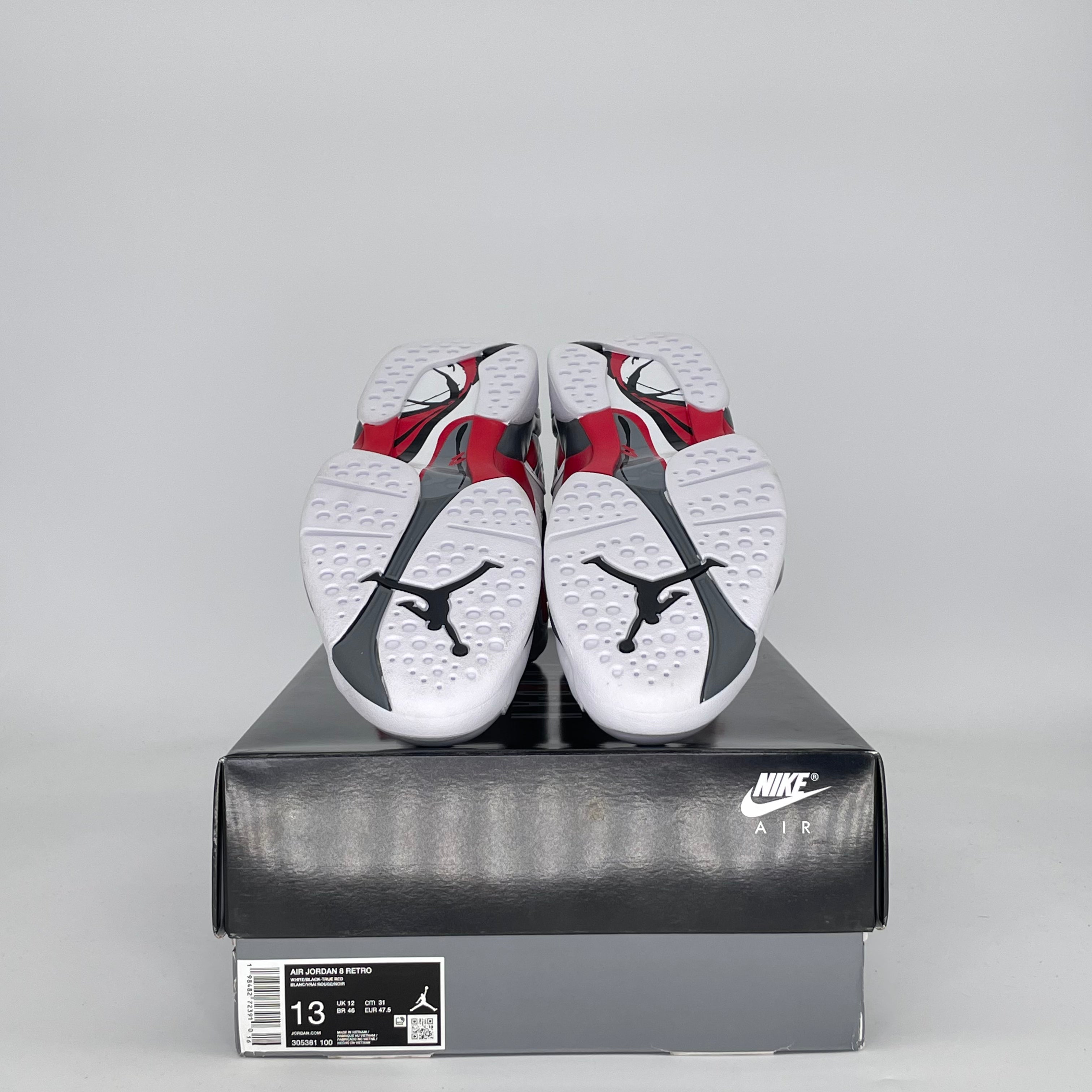 AIR JORDAN 8 WHITE TRUE RED BUGS BUNNY 305381-100 SIZE 13/14.5W