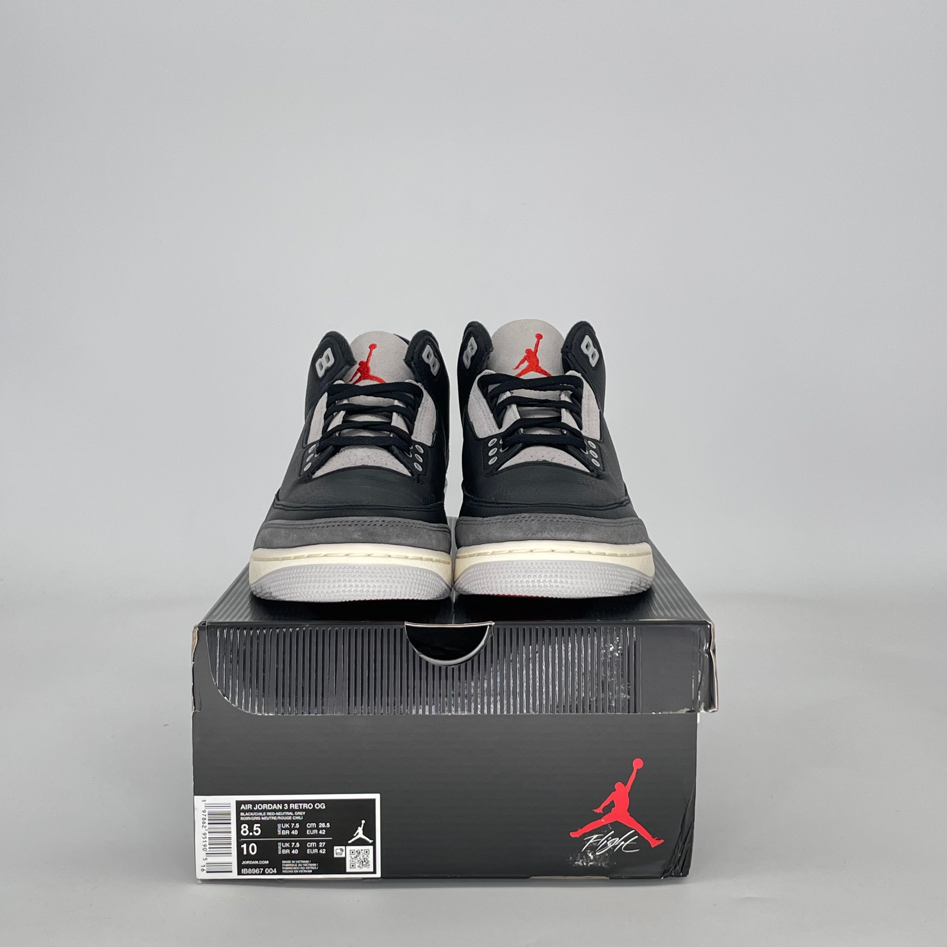 AIR JORDAN 3 RARE AIR IB8967-004 SIZE 8.5/10W