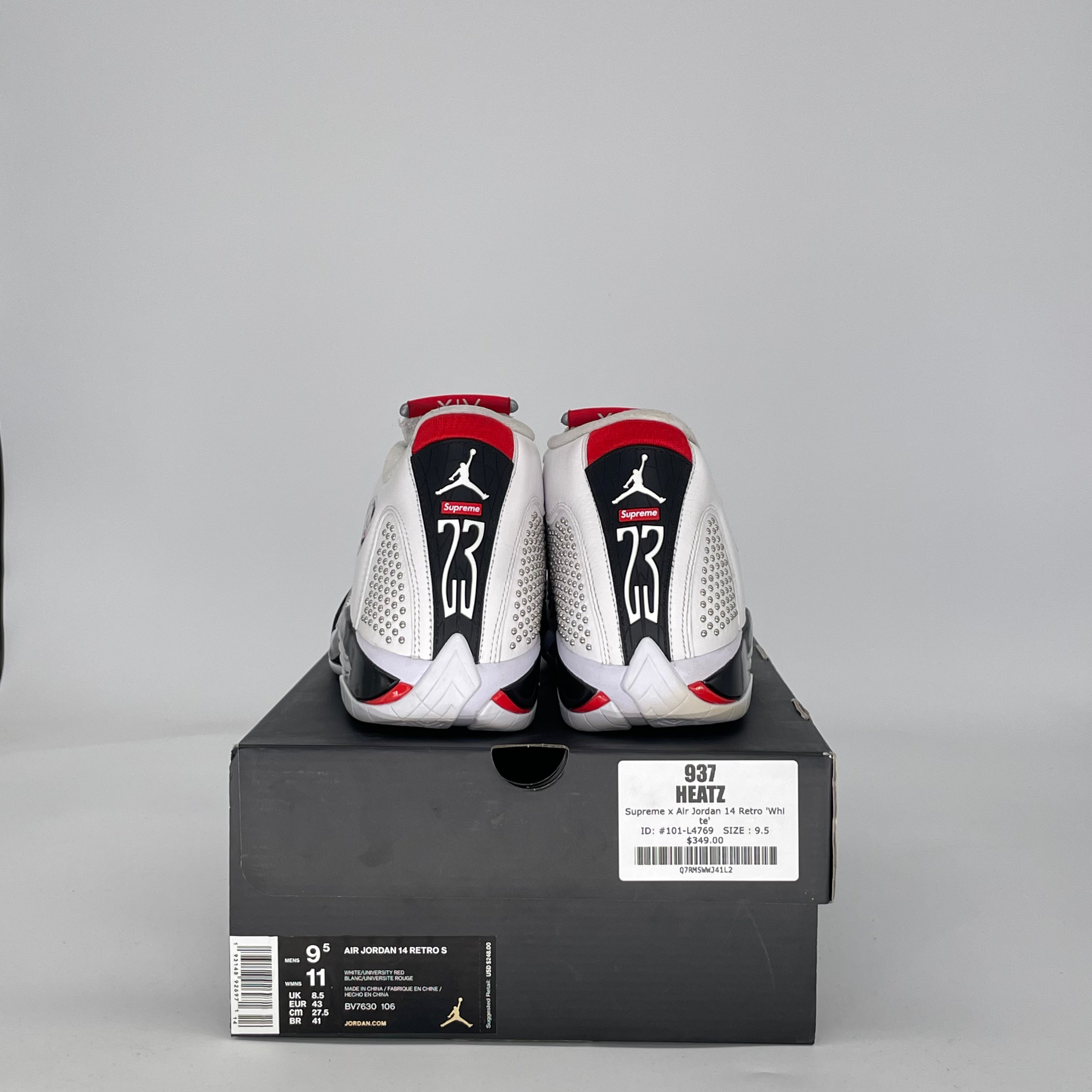 AIR JORDAN 14 SUPREME WHITE BV7630-106 SIZE 9.5/11W