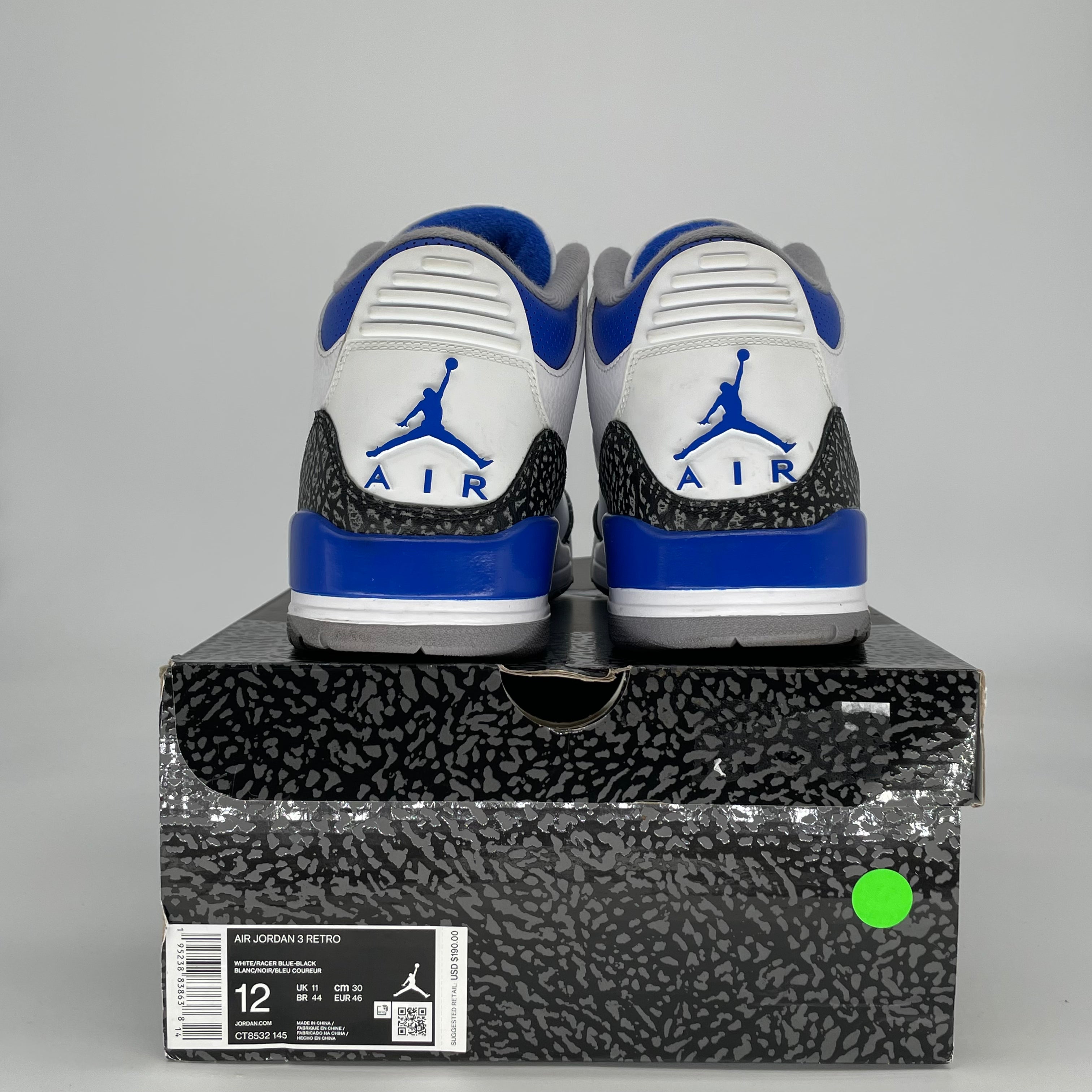 AIR JORDAN 3 RACER BLUE CT8532-145 SIZE 12/13.5W