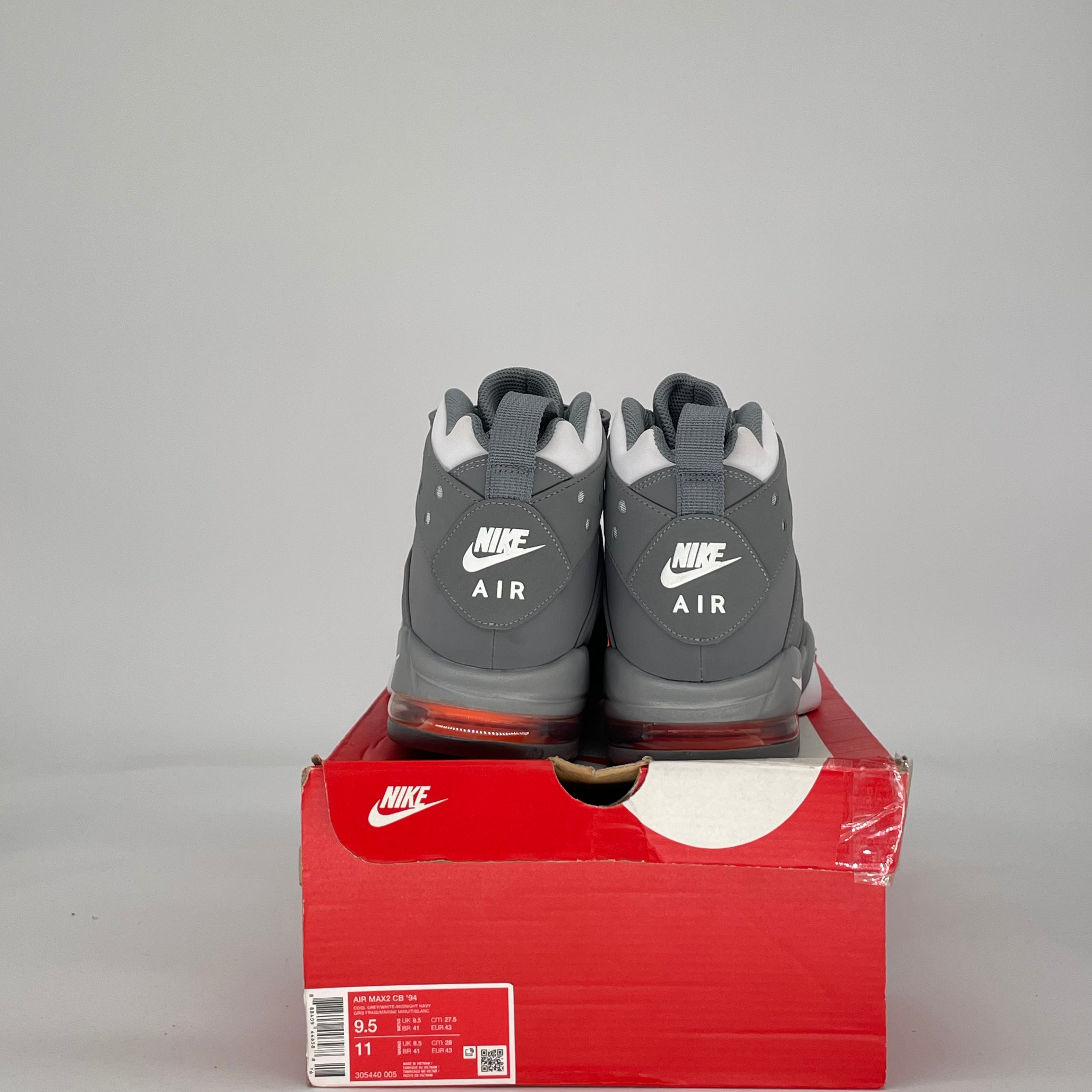 NIKE AIR MAX 2 CB 94 COOL GREY WHITE 305440-005 SIZE 9.5/11W