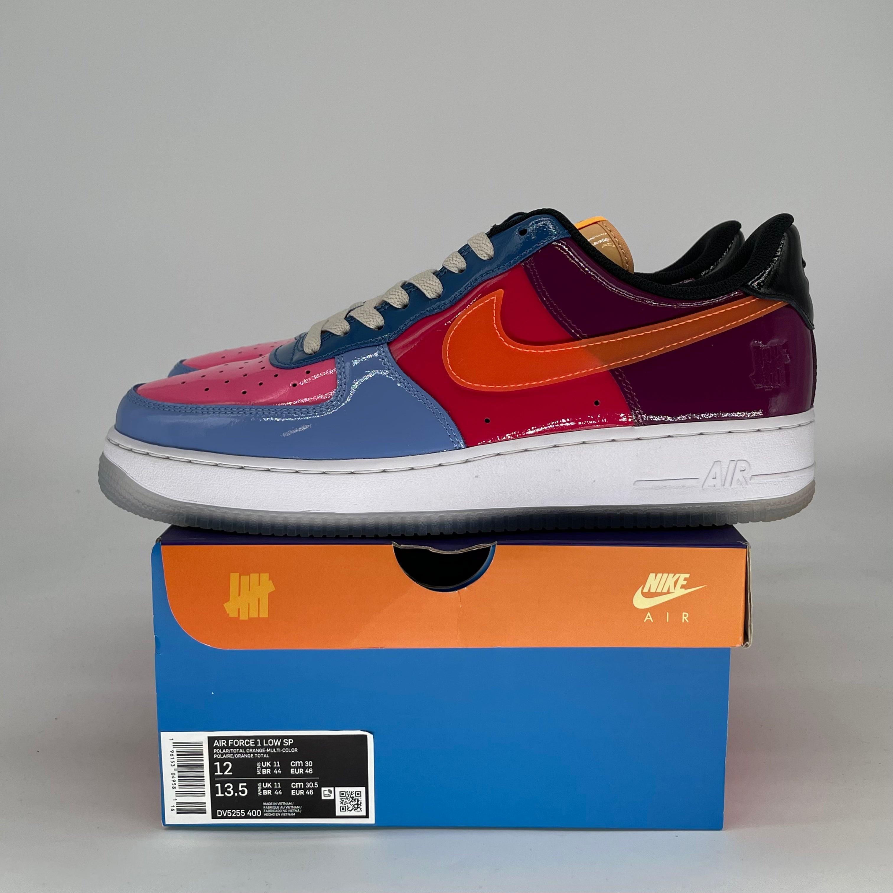 NIKE AIR FORCE 1 X UNDEFEATED MULTI PATENT TOTAL ORG DV5255-400 SIZE 12/13.5W
