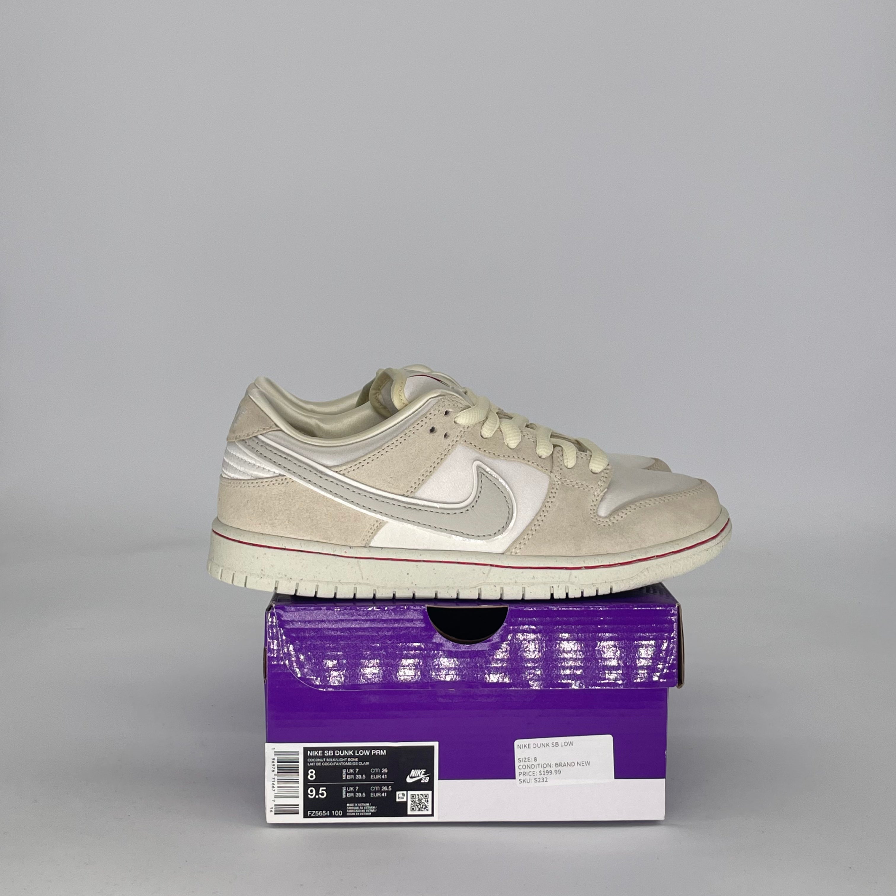 NIKE SB DUNK LOW CITY OF LOVE LIGHT BONE FZ5654-100 SIZE 8/9.5W