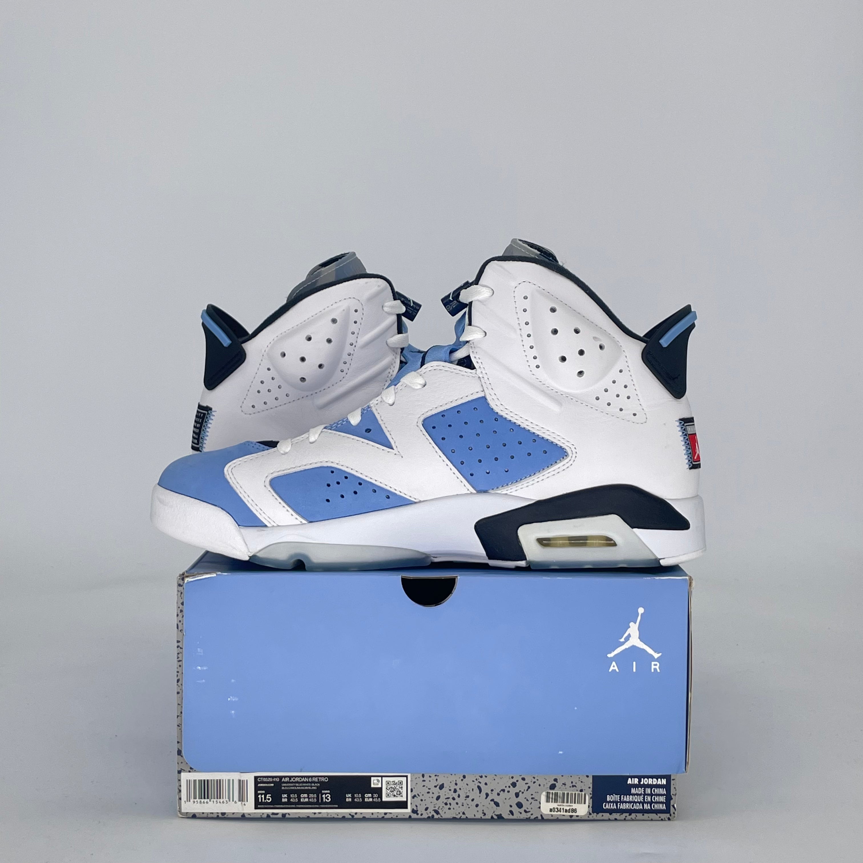 AIR JORDAN 6 UNC WHITE CT8529-410 SIZE 11.5/13W