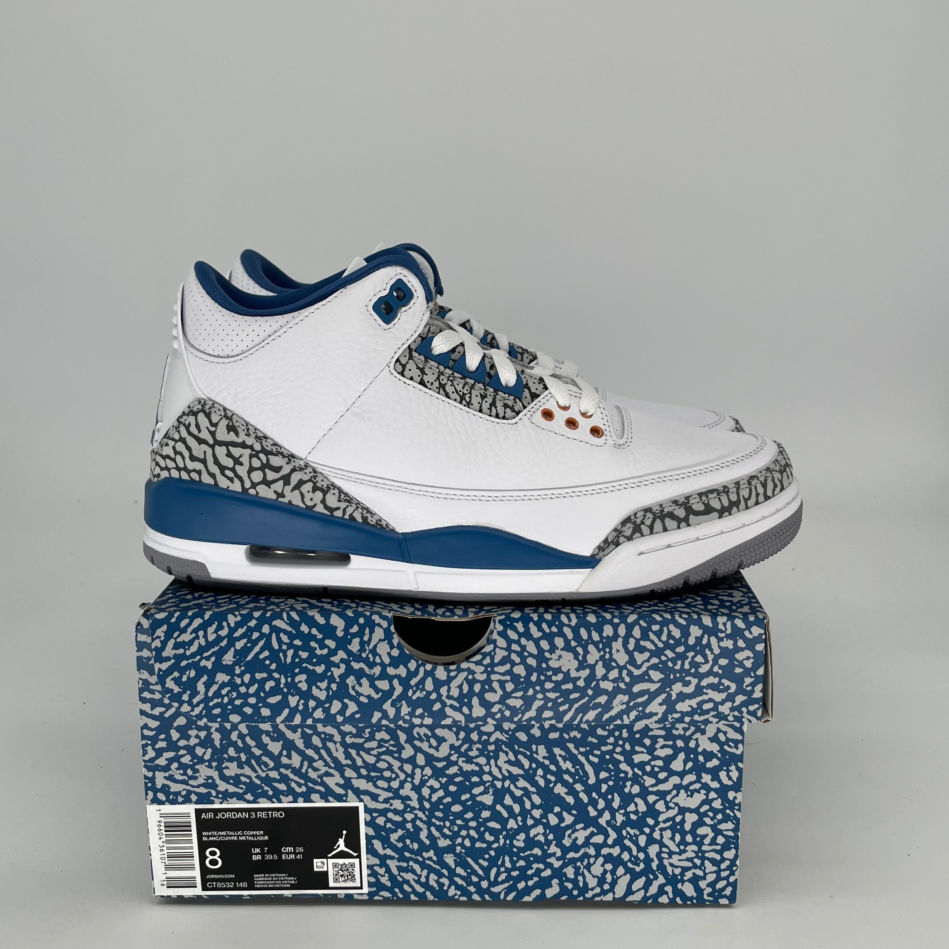 AIR JORDAN 3 WIZARDS CT8532-148 SIZE 8/9.5W