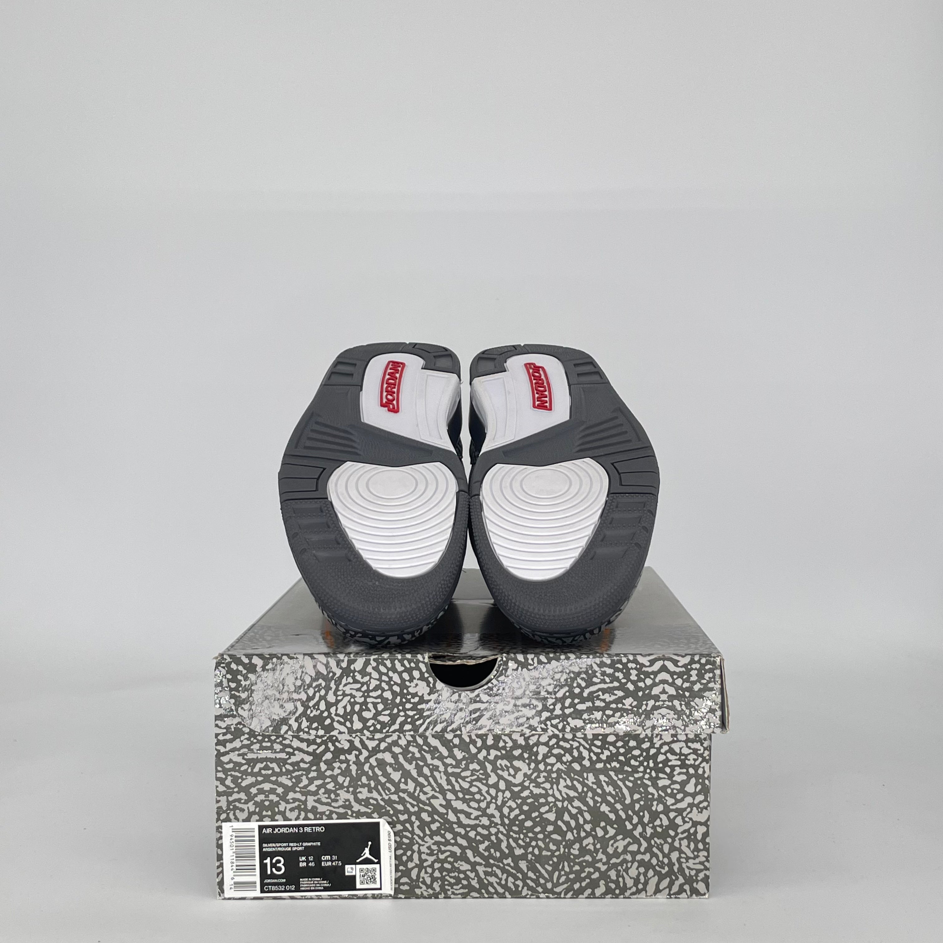 AIR JORDAN 3 COOL GREY (2021) CT8532-012 SIZE 13/14.5W