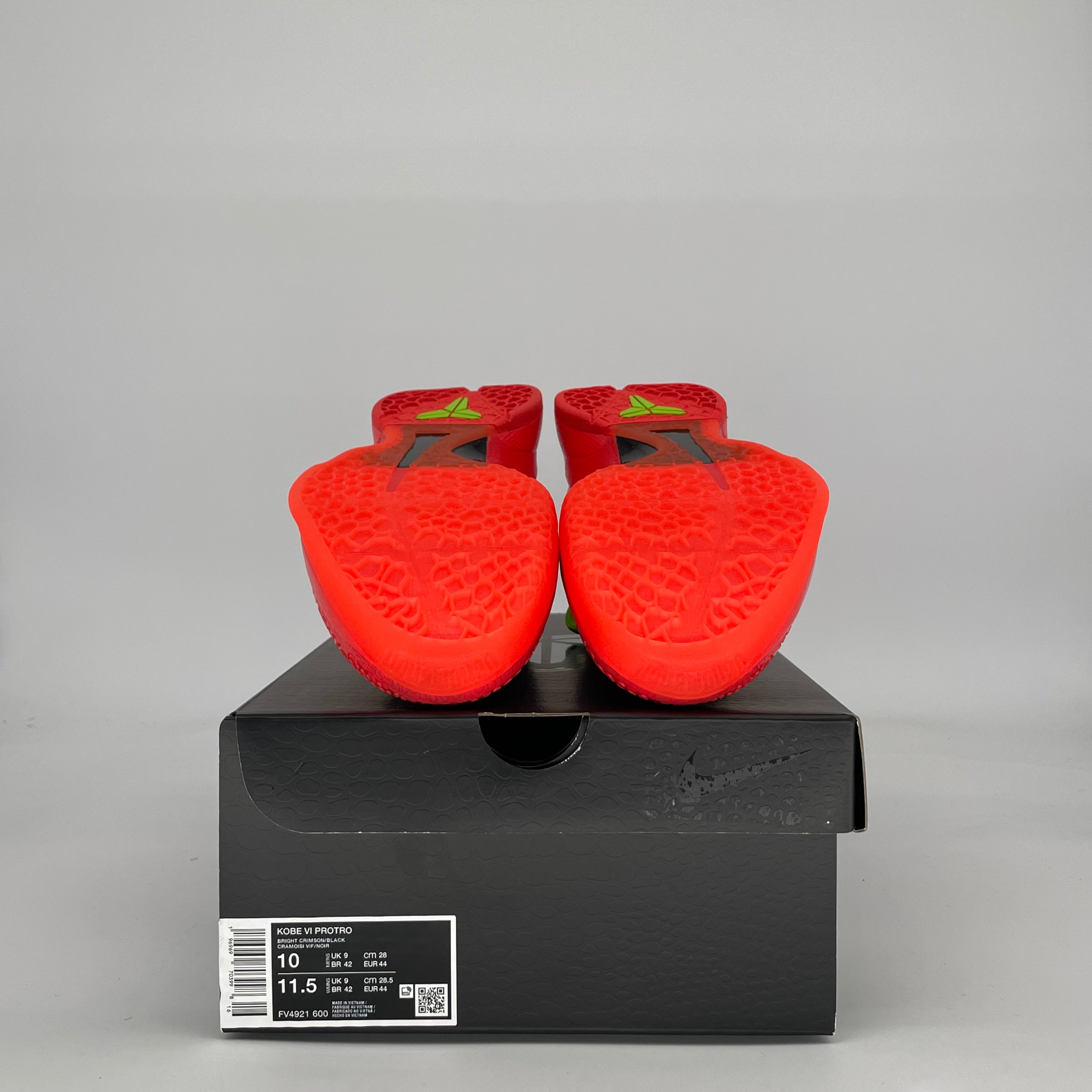 NIKE KOBE 6 PROTRO REVERSE GRINCH FV4921-600 SIZE 10/11.5W