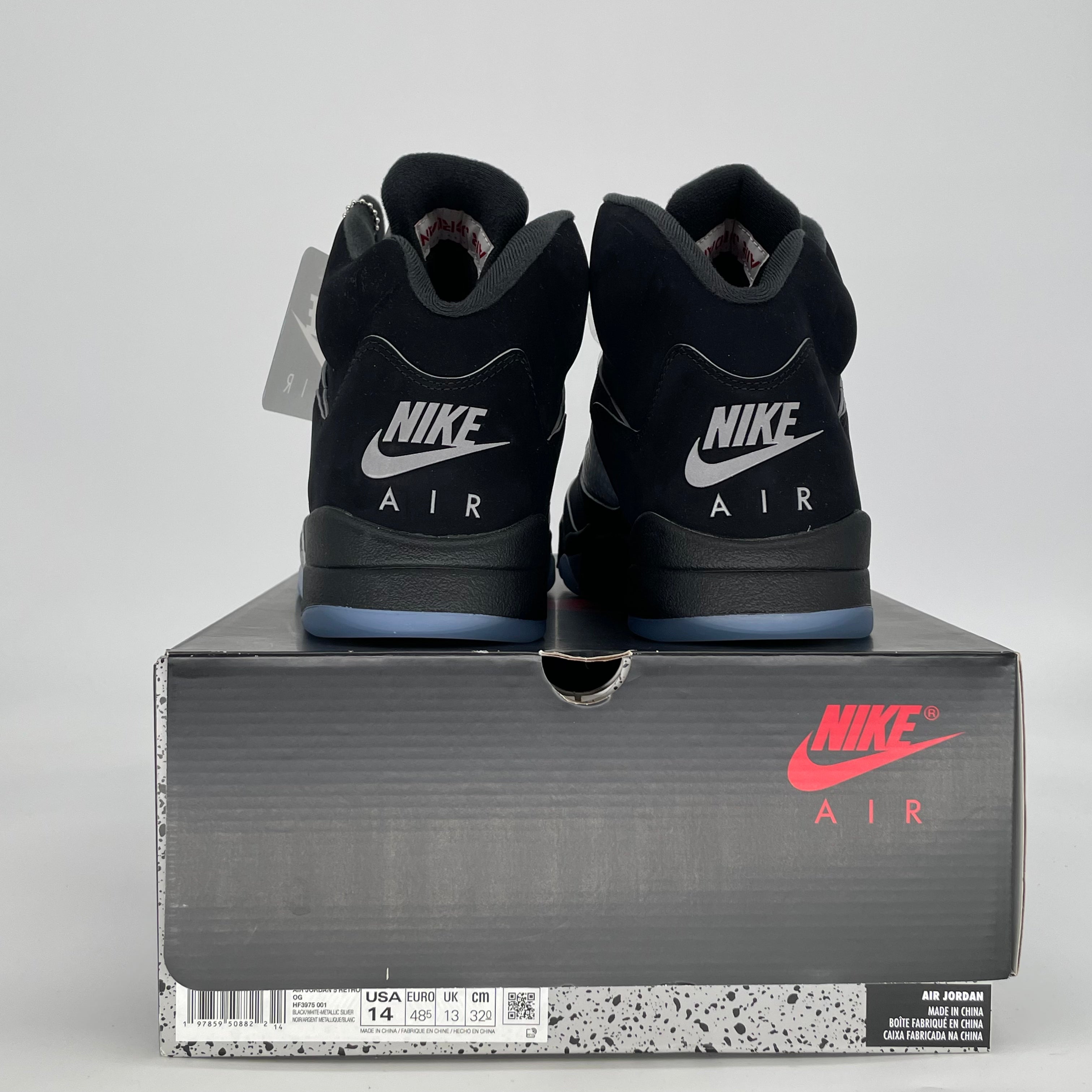 AIR JORDAN 5 BLACK METALLIC REIMAGINED HF3975-001 SIZE 14/15.5W