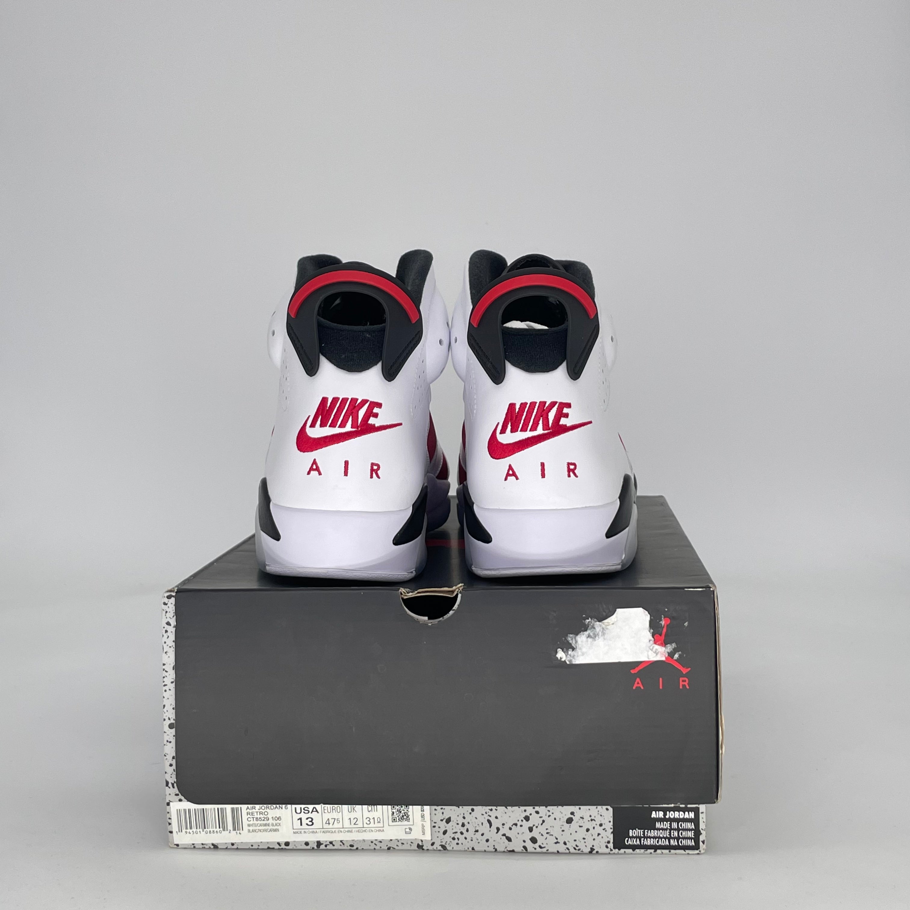 AIR JORDAN 6 CARMINE (2021) CT8529-106 SIZE 13/14.5W