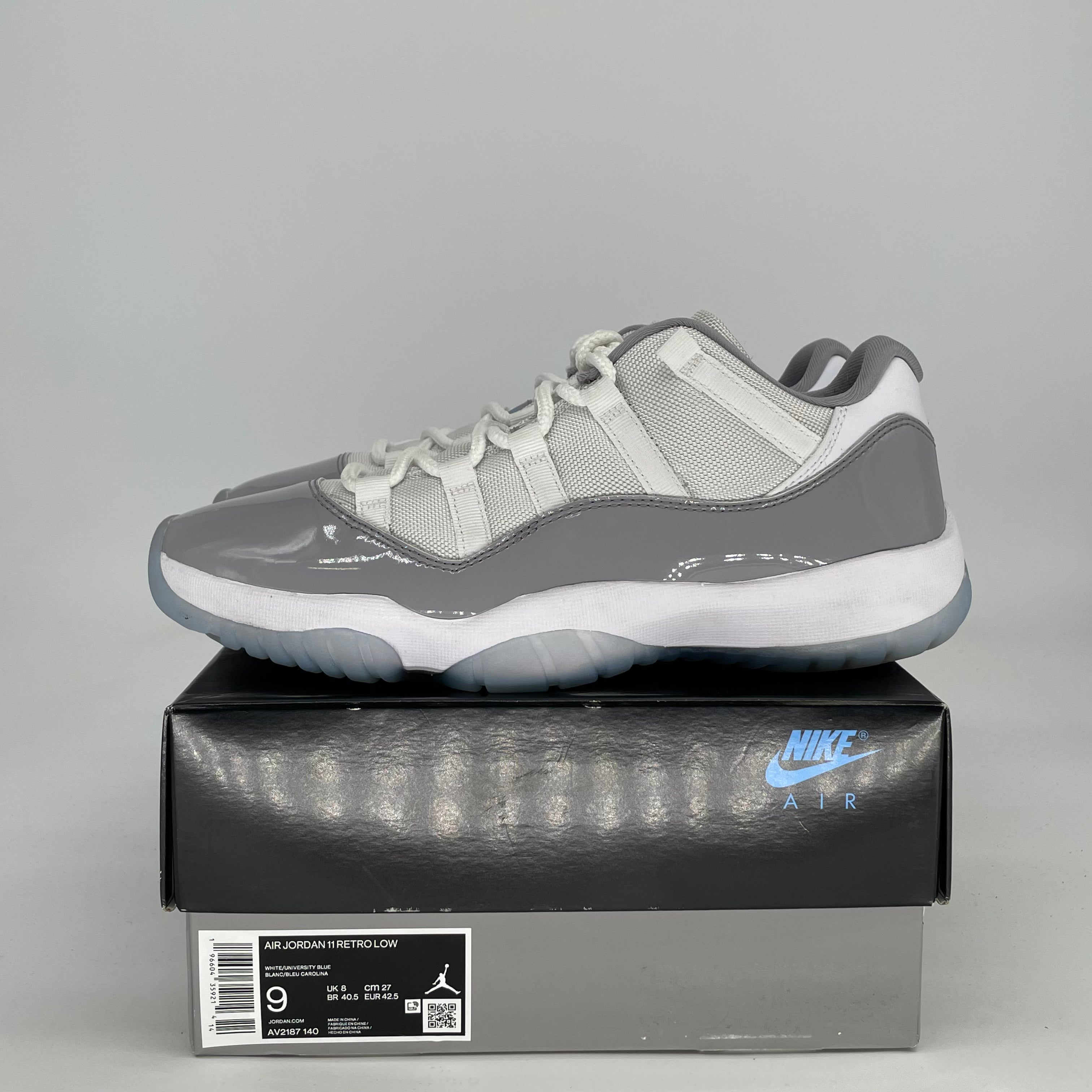 AIR JORDAN 11 LOW CEMENT GREY AV2187-140 SIZE 9/10.5W
