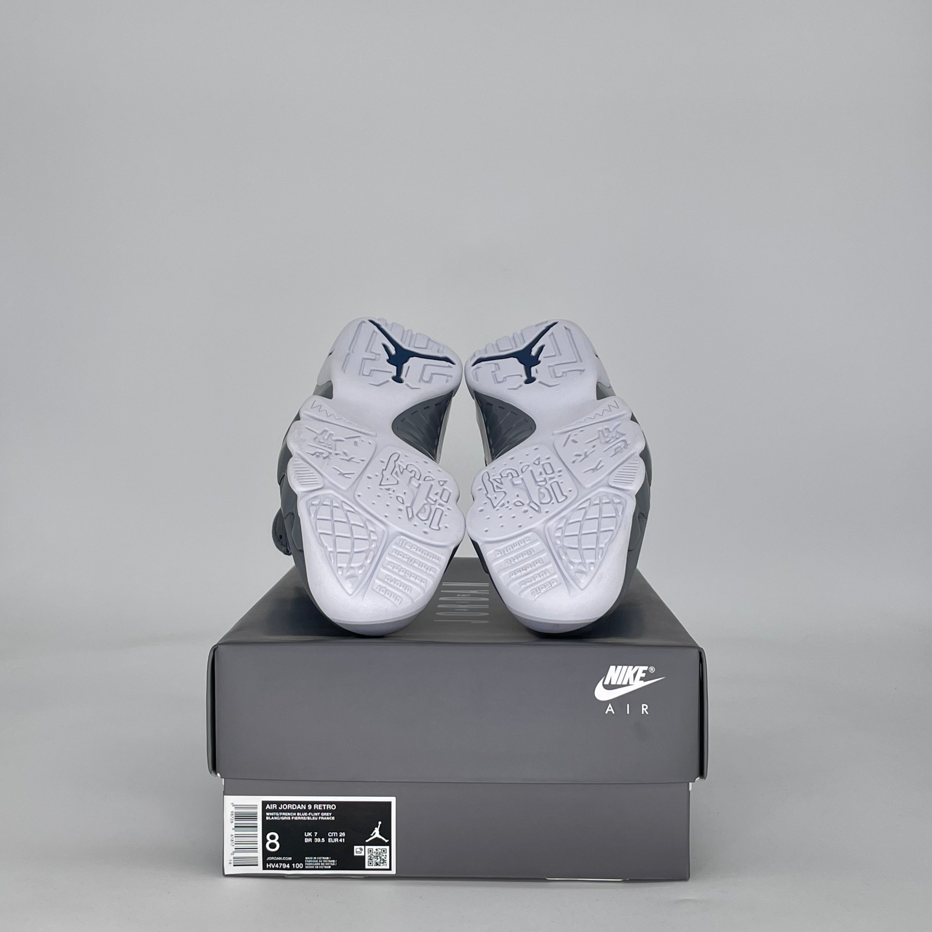 AIR JORDAN 9 FLINT GREY FRENCH BLUE HV4794-100 SIZE 8/9.5W