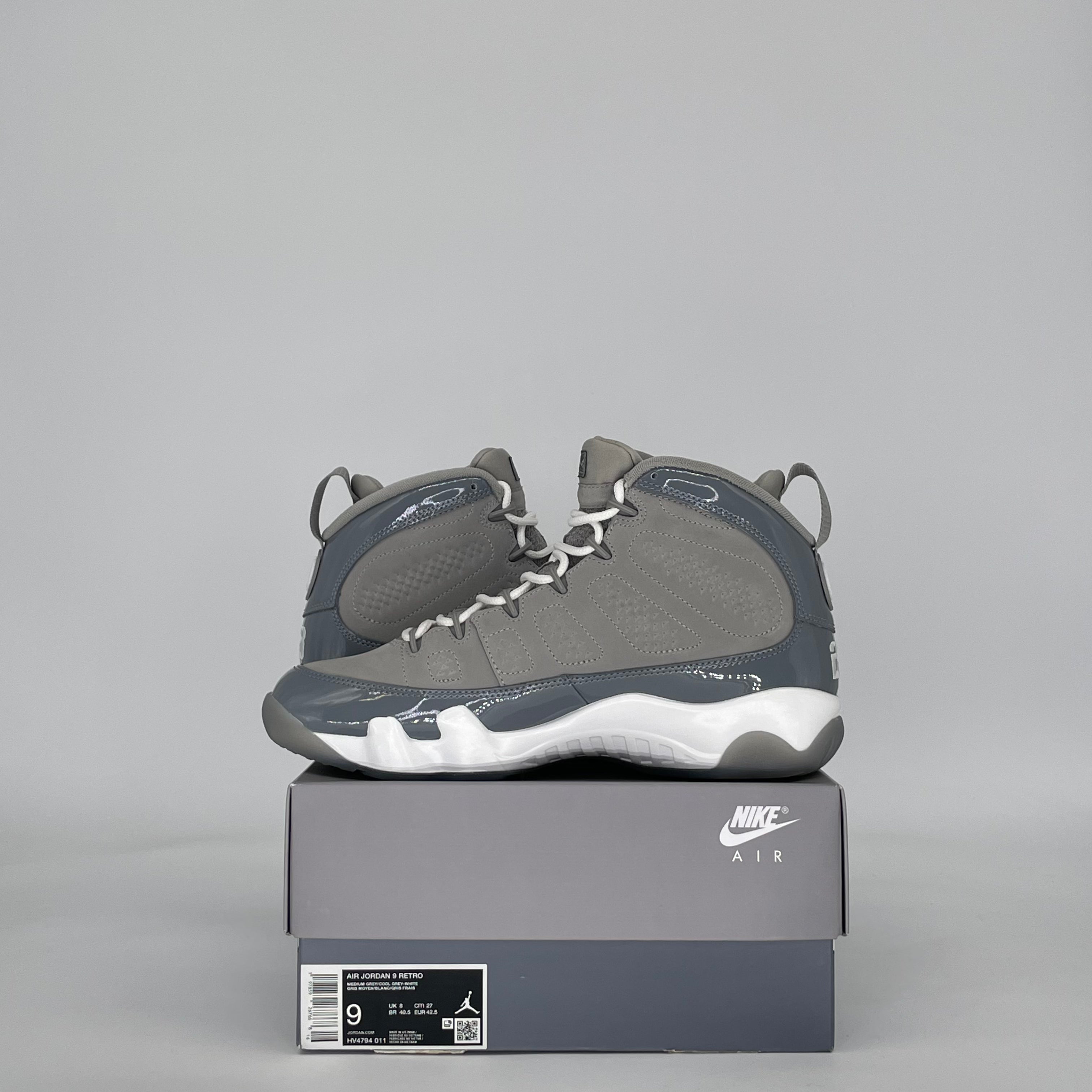 AIR JORDAN 9 COOL GREY HV4794-011 SIZE 9/10.5W