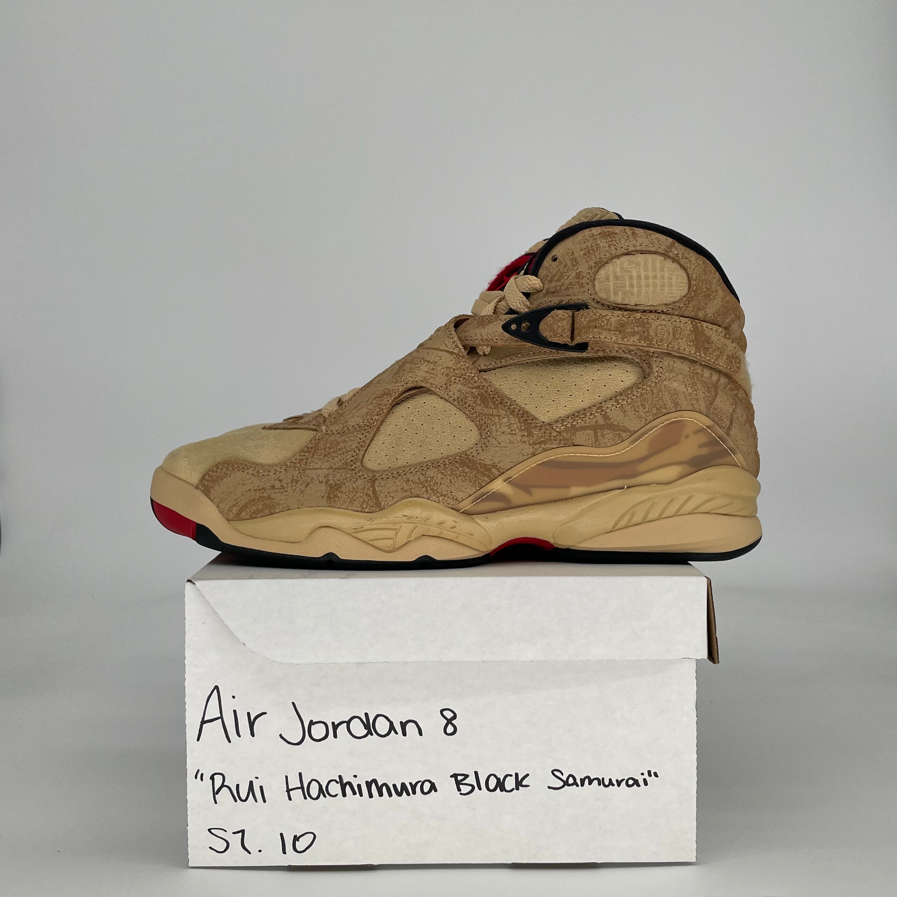 AIR JORDAN 8 RUI HACHIMURA BLACK SAMURAI DO2496-700 SIZE 10/11.5W