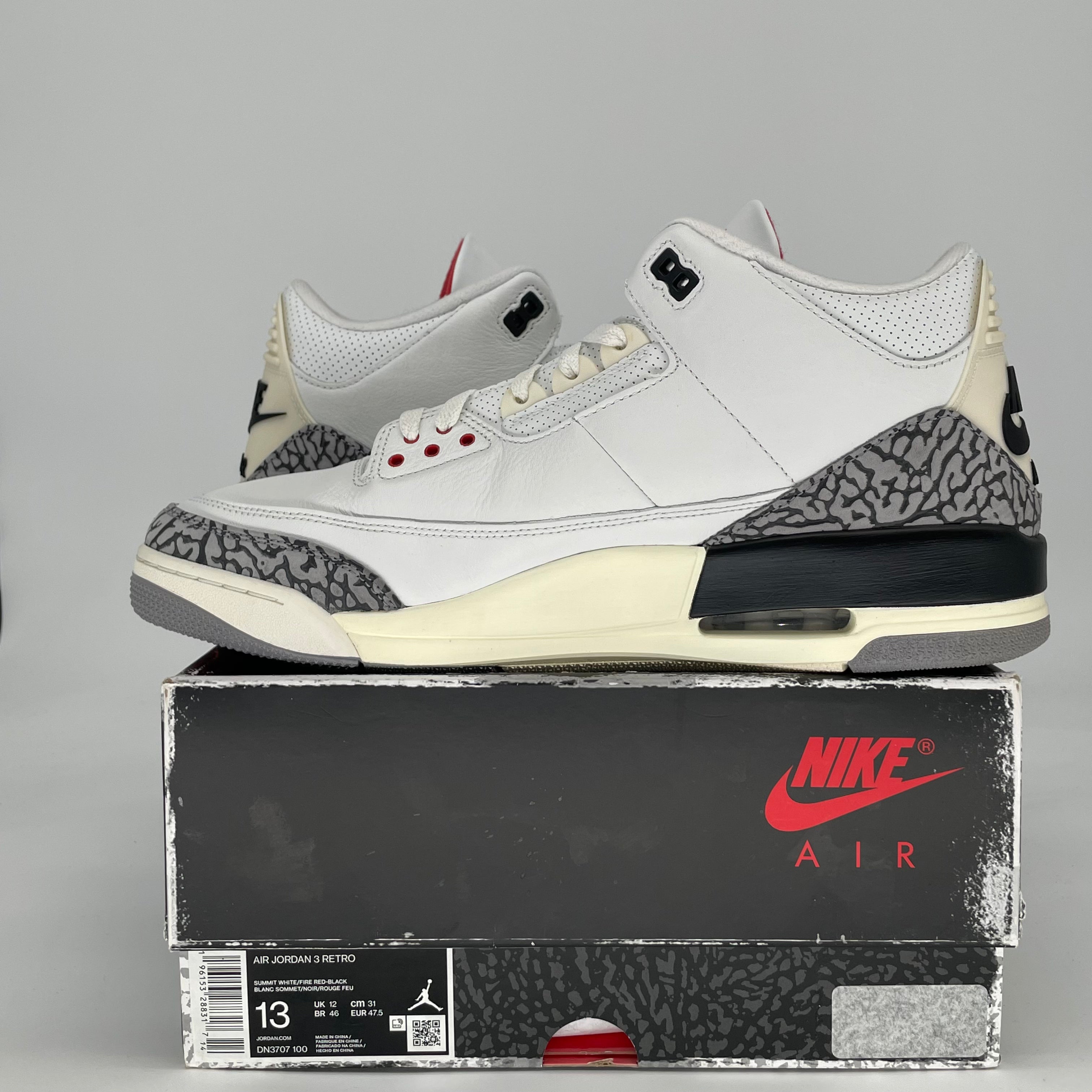 AIR JORDAN 3 WHITE CEMENT REIMAGINED DN3707-100 SIZE 13/14.5W