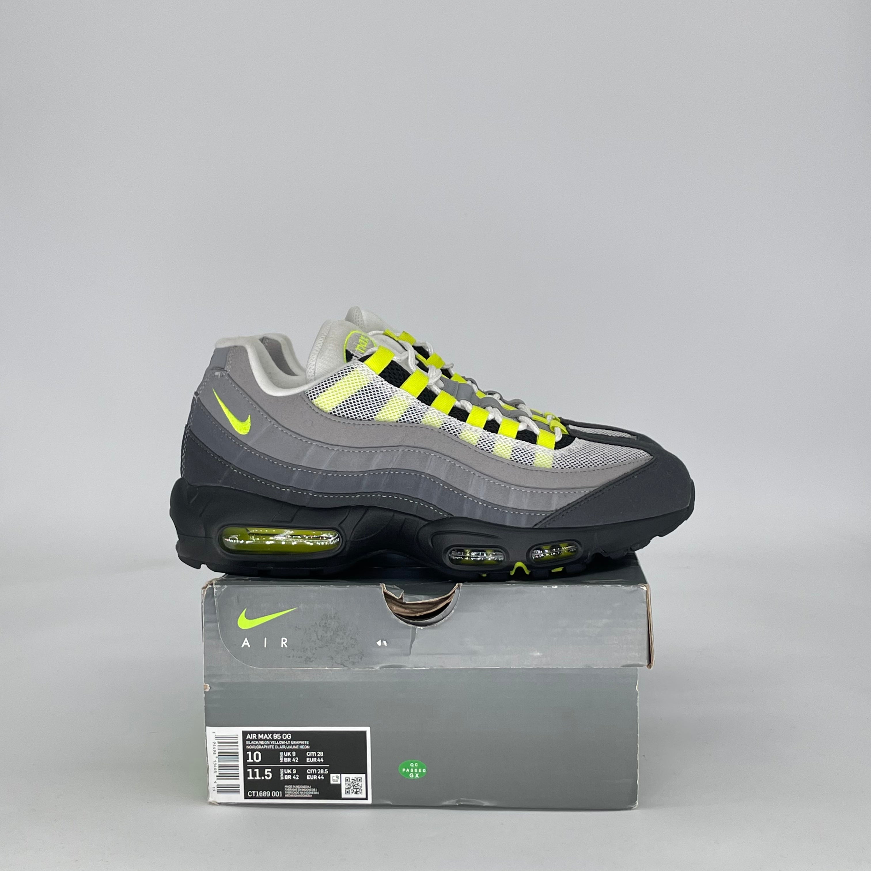 NIKE AIR MAX 95 OG NEON (2020) CT1689-001 SIZE 10/11.5W