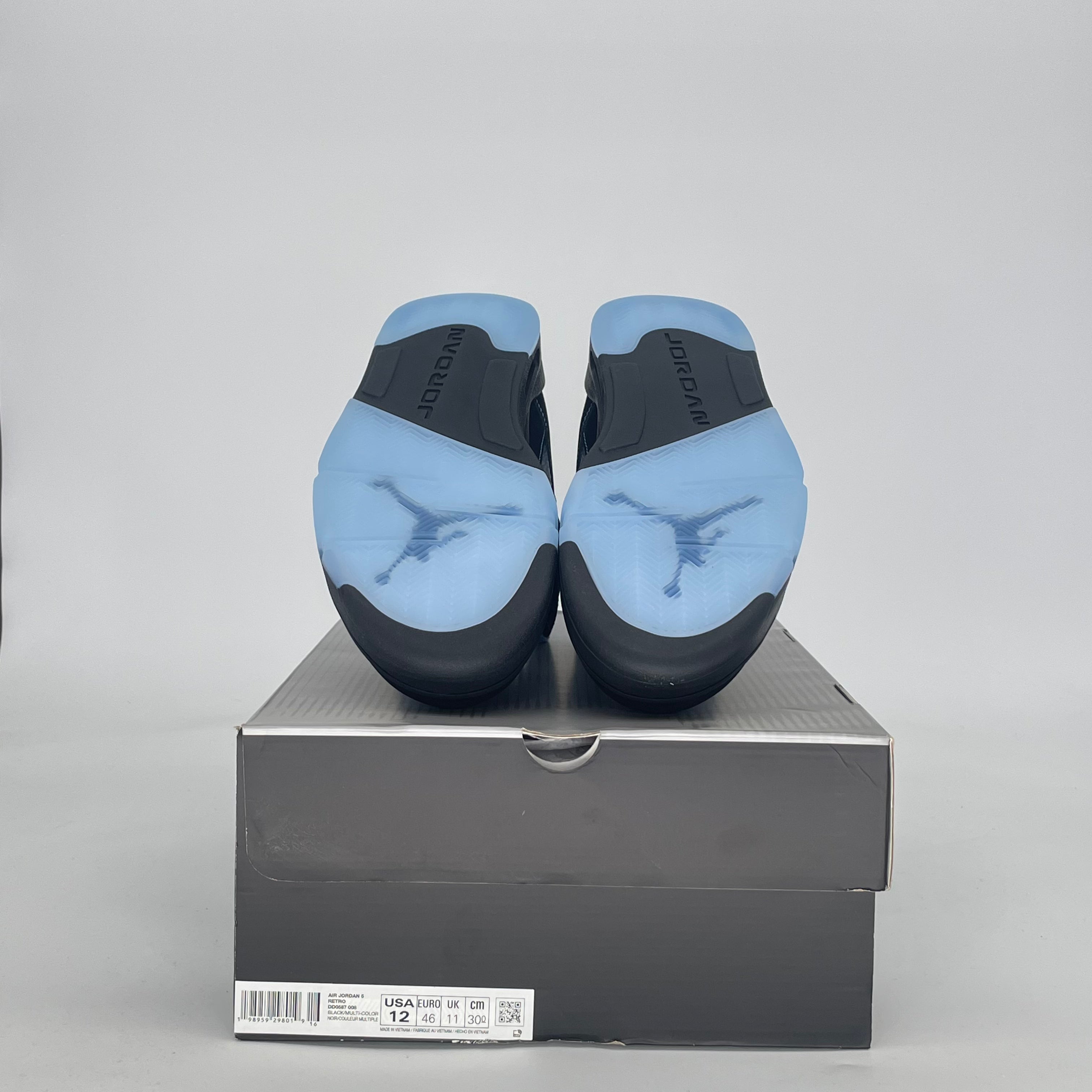 AIR JORDAN 5 BLACK UNIVERSITY BLUE DD0587-008 SIZE 12/13.5W