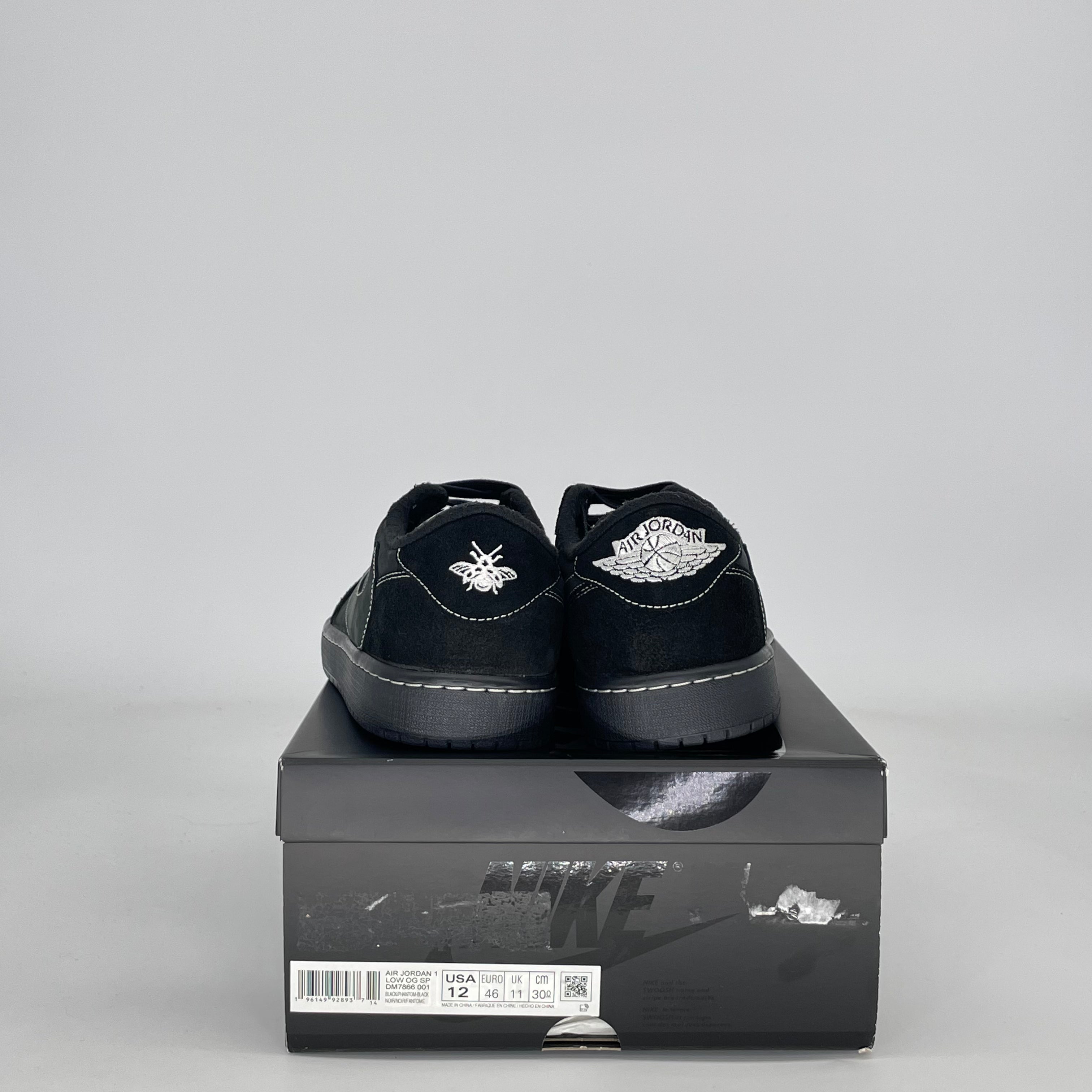 AIR JORDAN 1 LOW X TRAVIS SCOTT BLACK PHANTOM DM7866-001 SIZE 12/13.5W