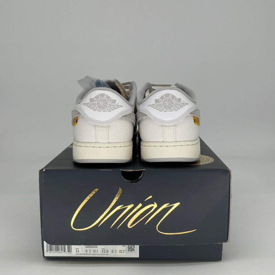 AIR JORDAN 1 LOW X UNION WHITE CANVAS DO8912-101 SIZE 11/12.5W
