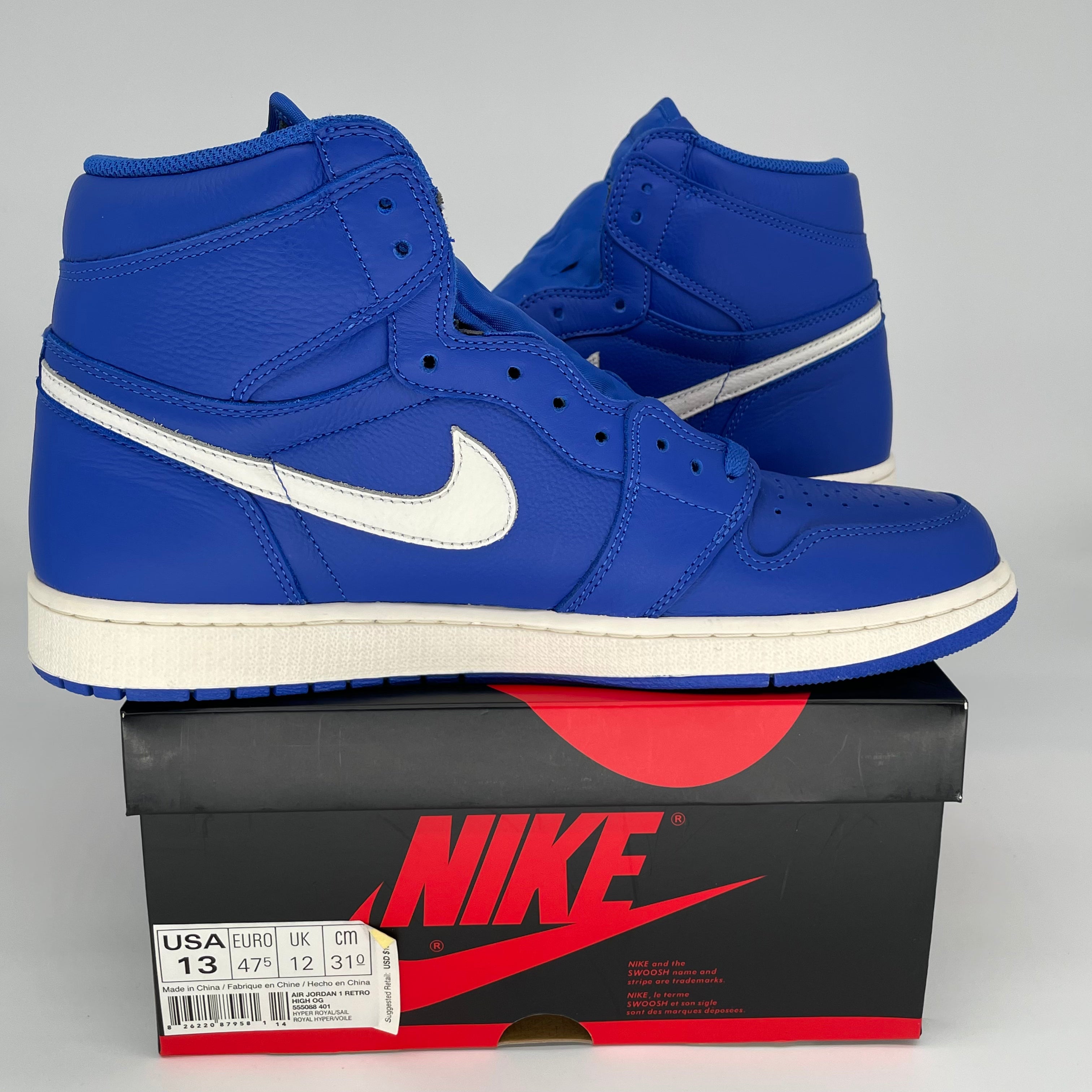 AIR JORDAN 1 HYPER ROYAL 555088-401 SIZE 13/14.5W