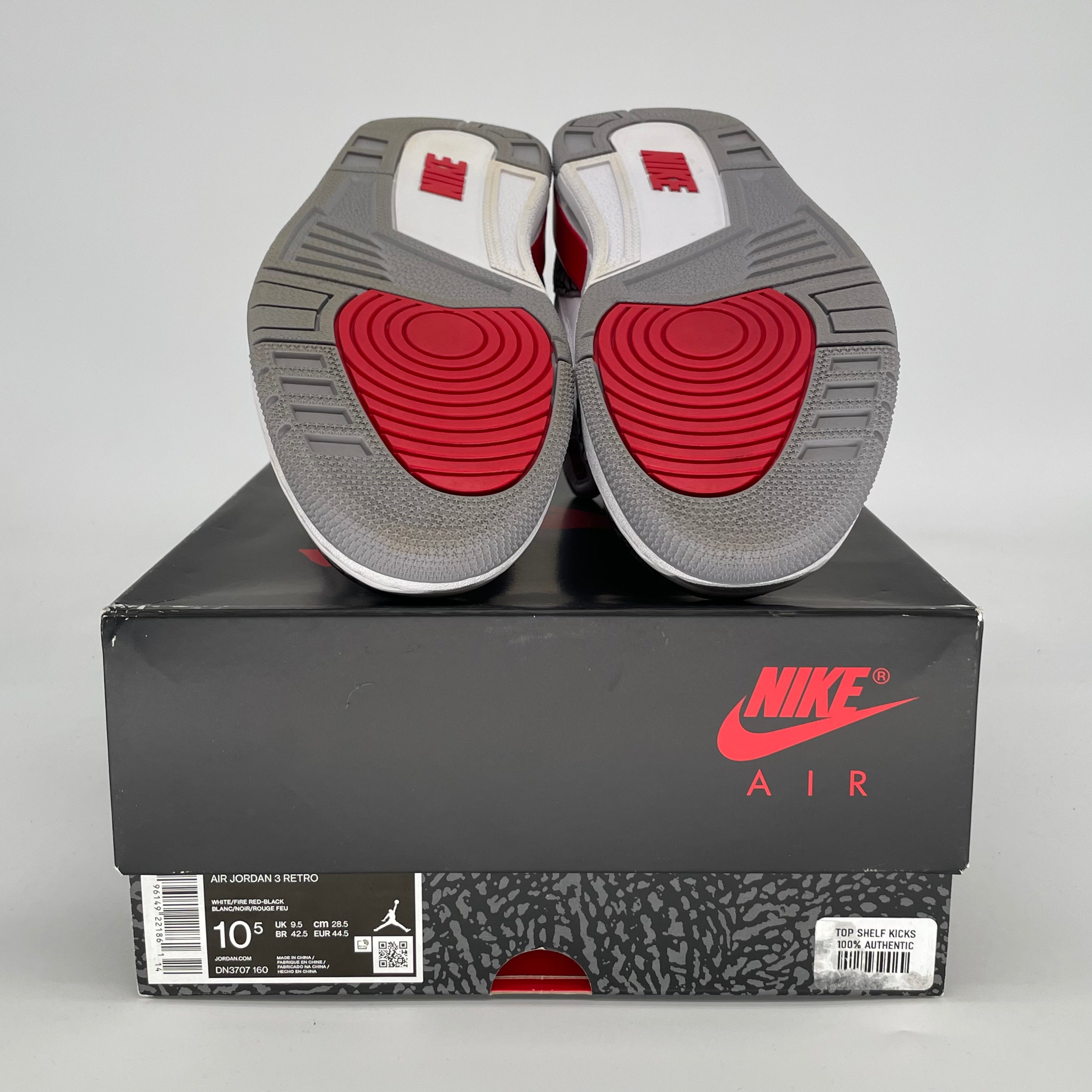 AIR JORDAN 3 FIRE RED DN3707-160 SIZE 10.5/12W