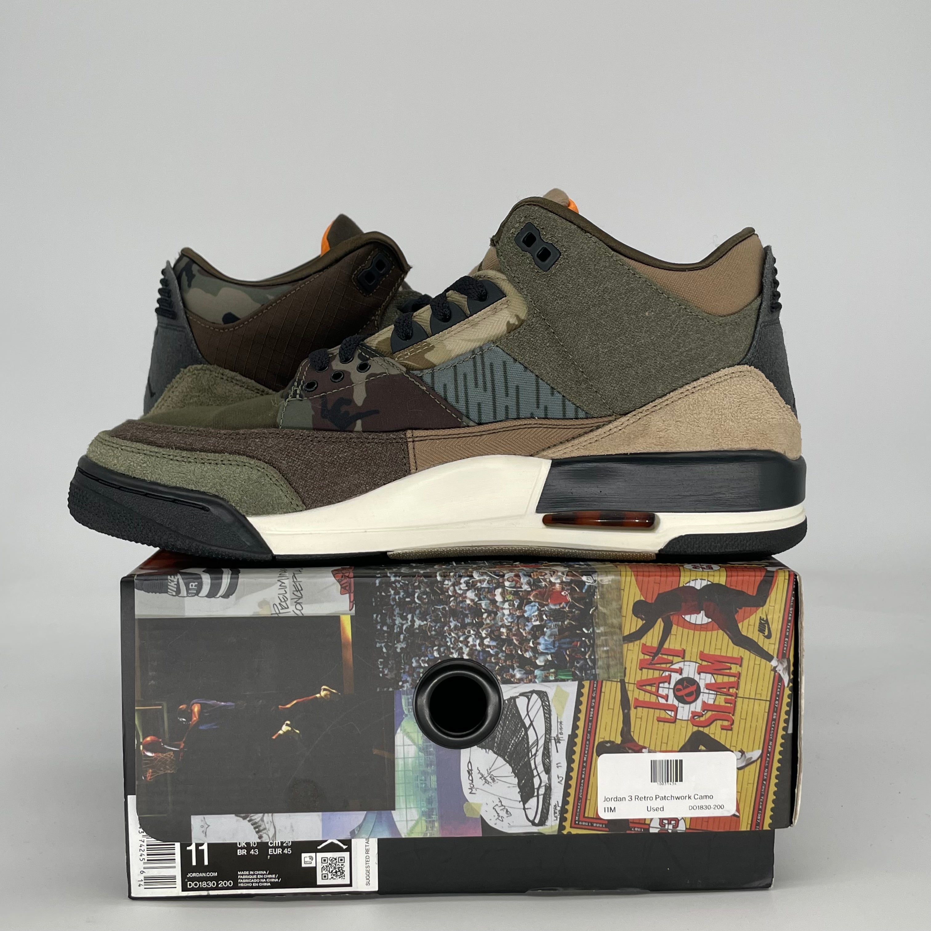 AIR JORDAN 3 PATCHWORK CAMO DO1830-200 SIZE 11/12.5W
