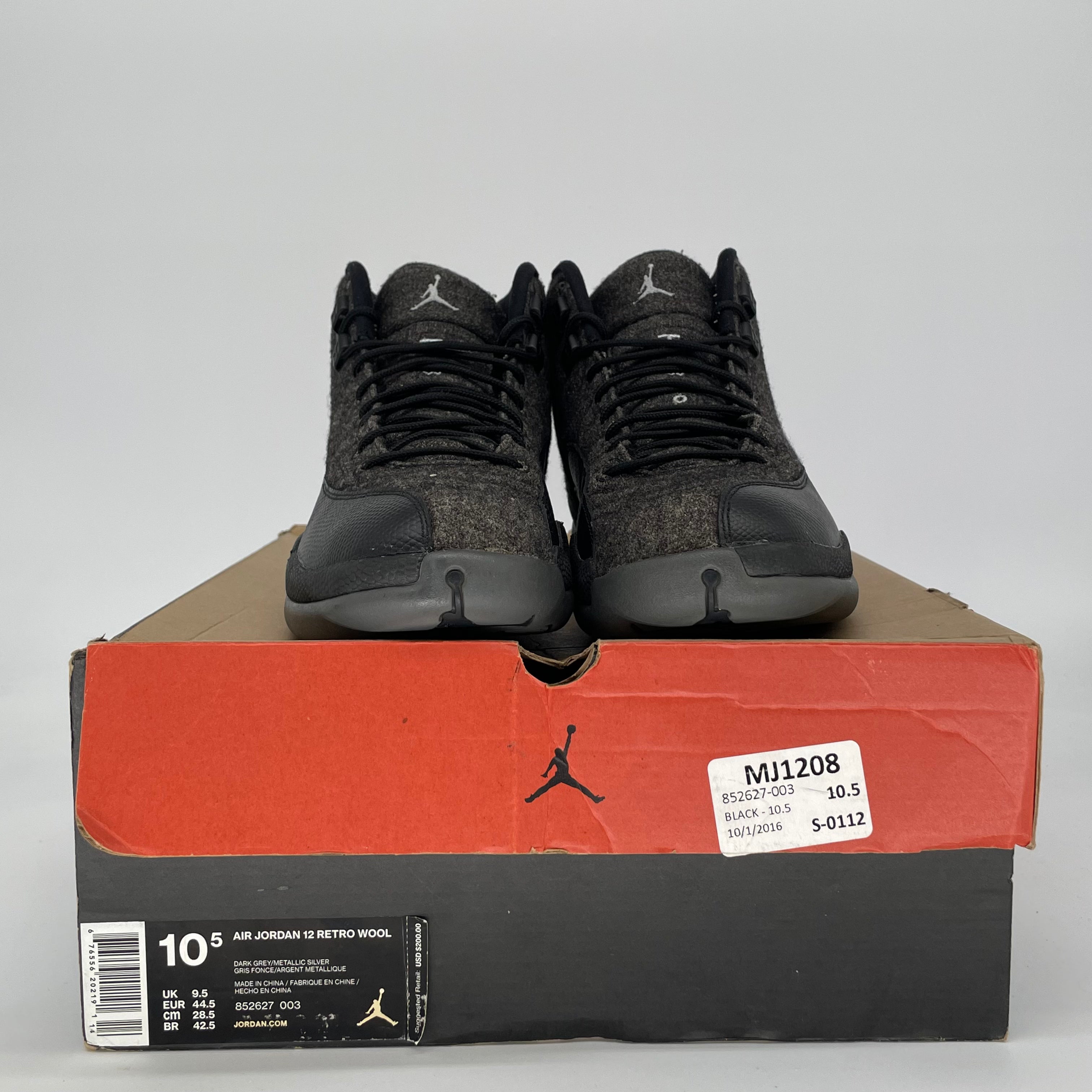 AIR JORDAN 12 WOOL 852627-003 SIZE 10.5/12W