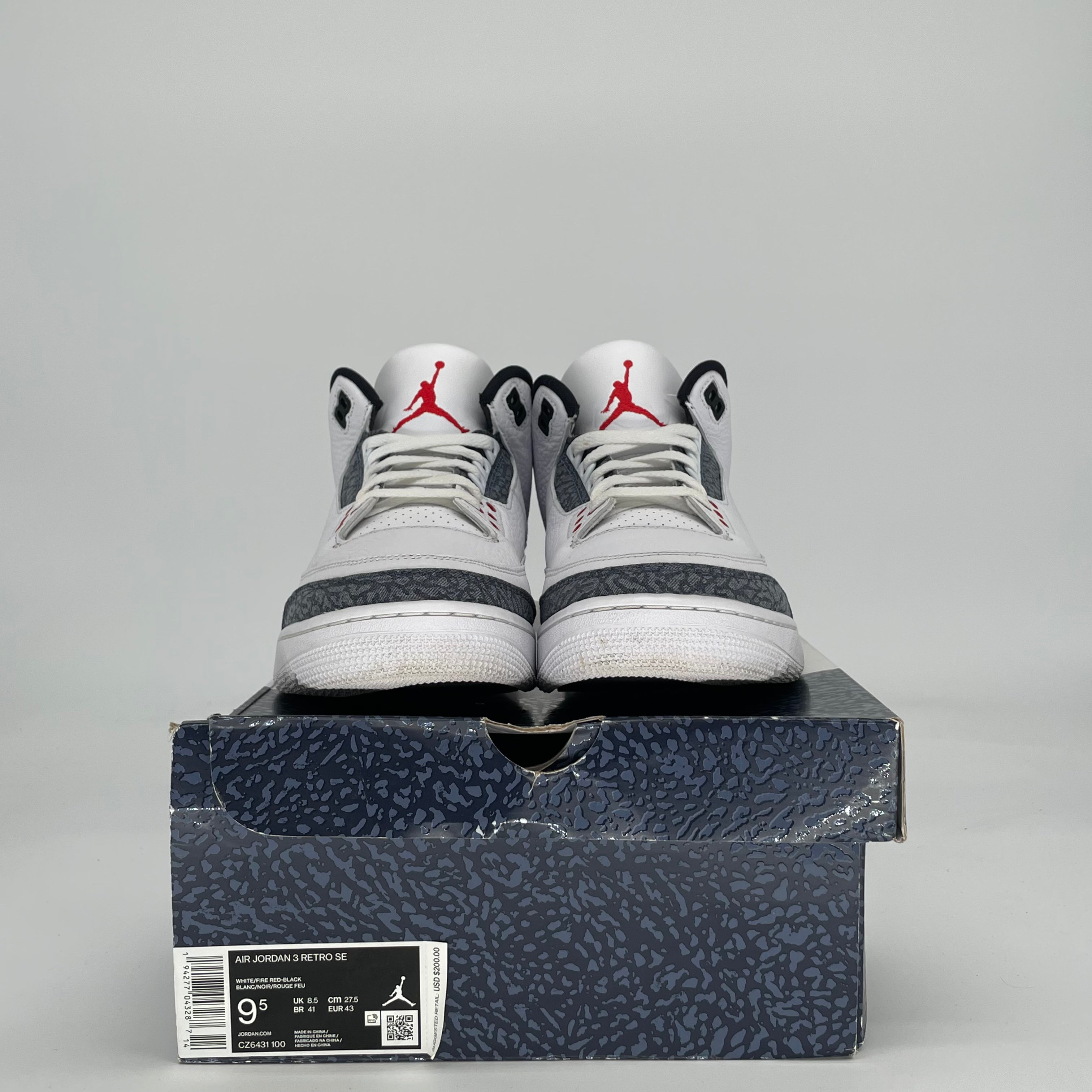 AIR JORDAN 3 SE FIRE RED DENIM DZ6431-100 SIZE 9.5/11W