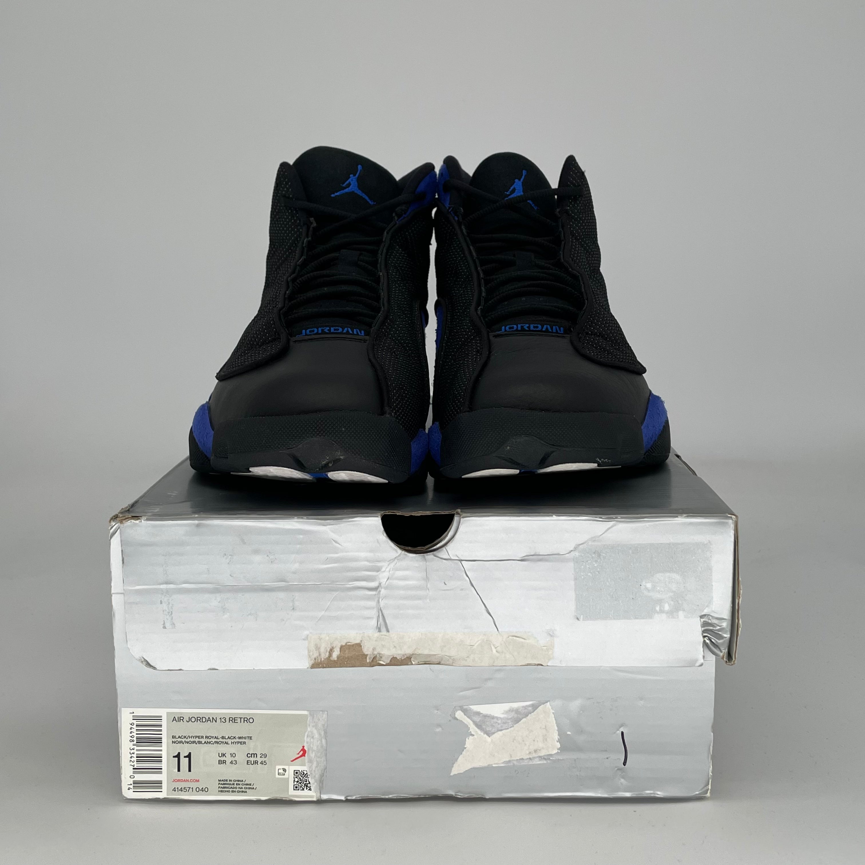 AIR JORDAN 13 BLACK HYPER ROYAL 414571-040 SIZE 11/12.5W