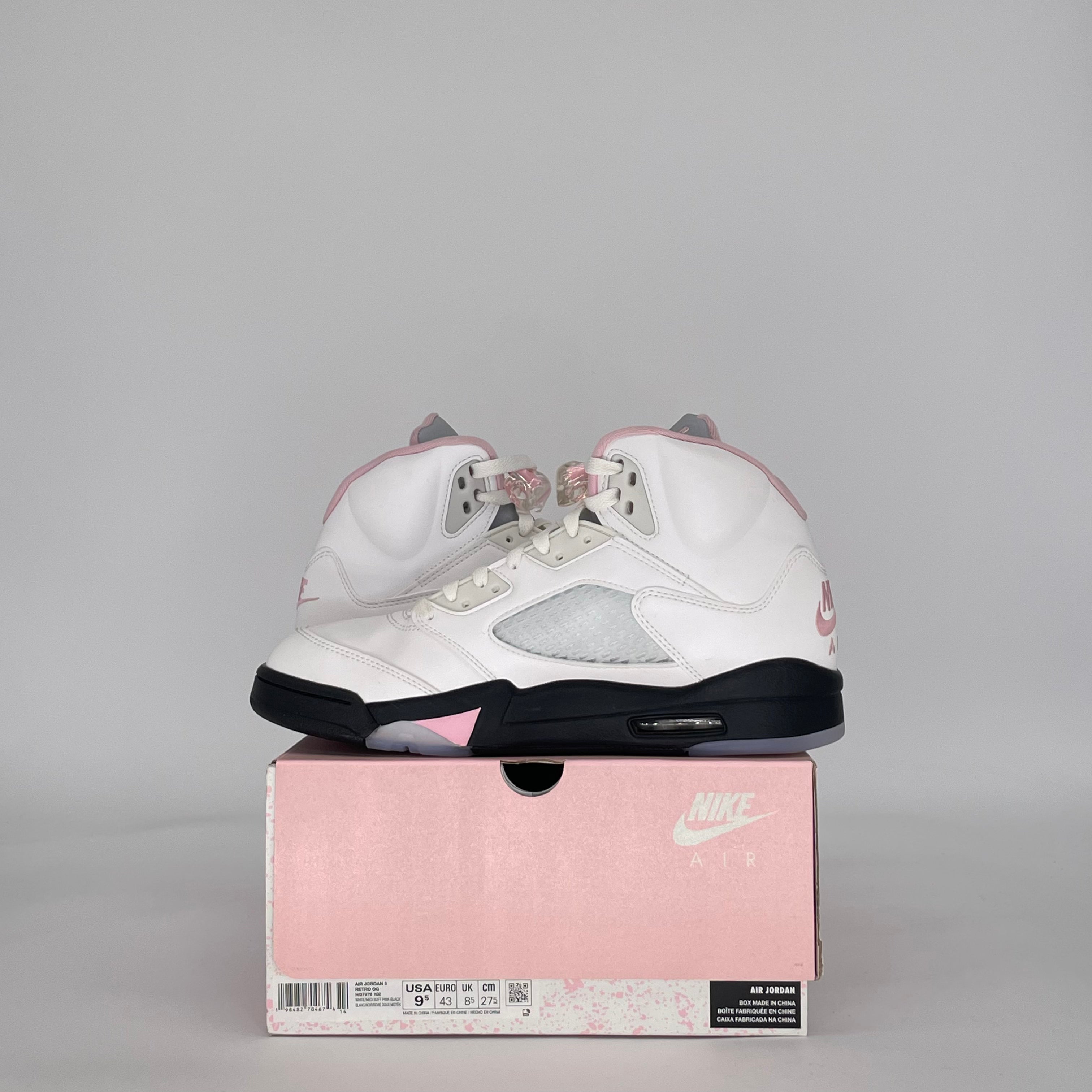AIR JORDAN 5 MEDIUM SOFT PINK HQ7978-102 SIZE 9.5/11W