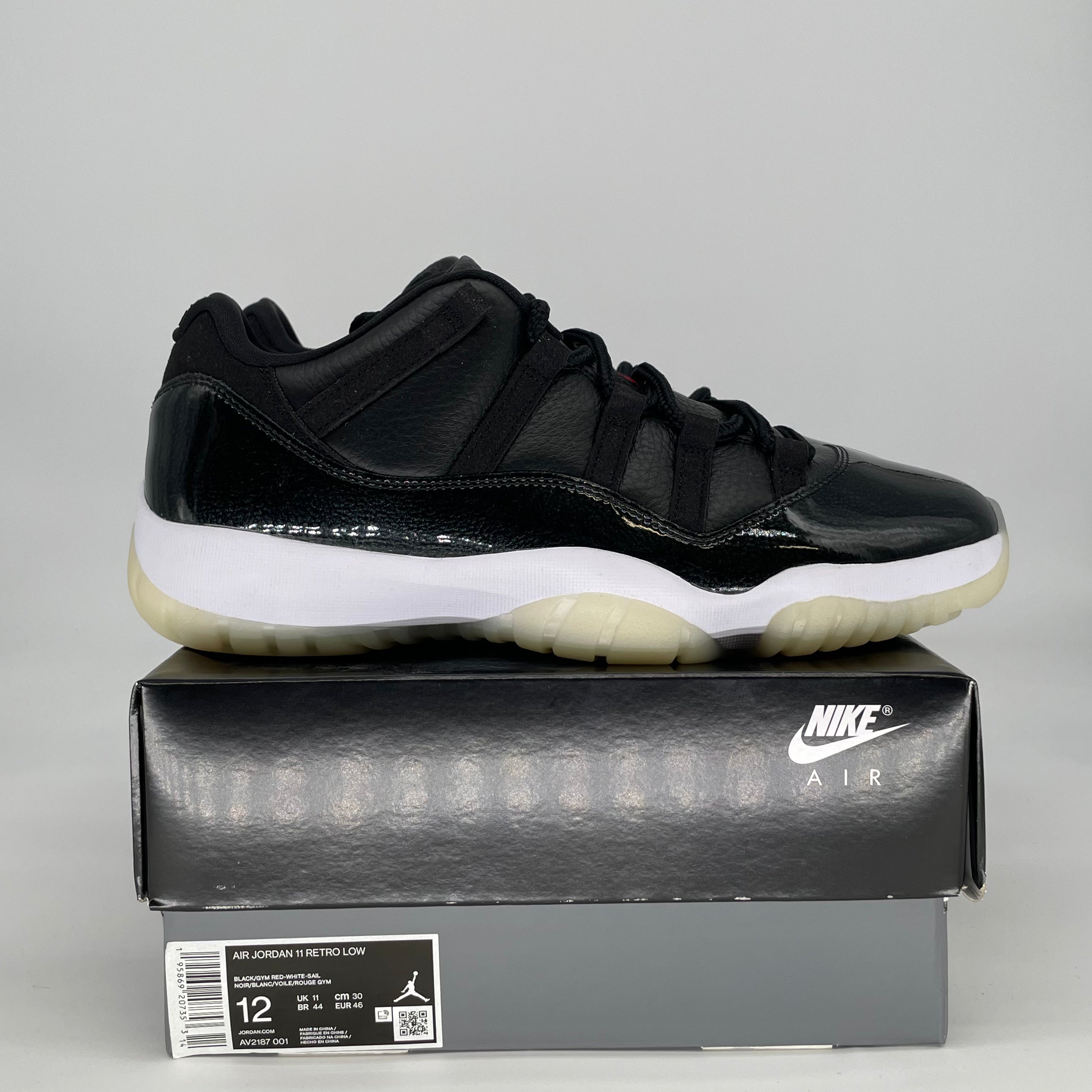 AIR JORDAN 11 LOW 72-10 AV2187-001 SIZE 12/13.5W