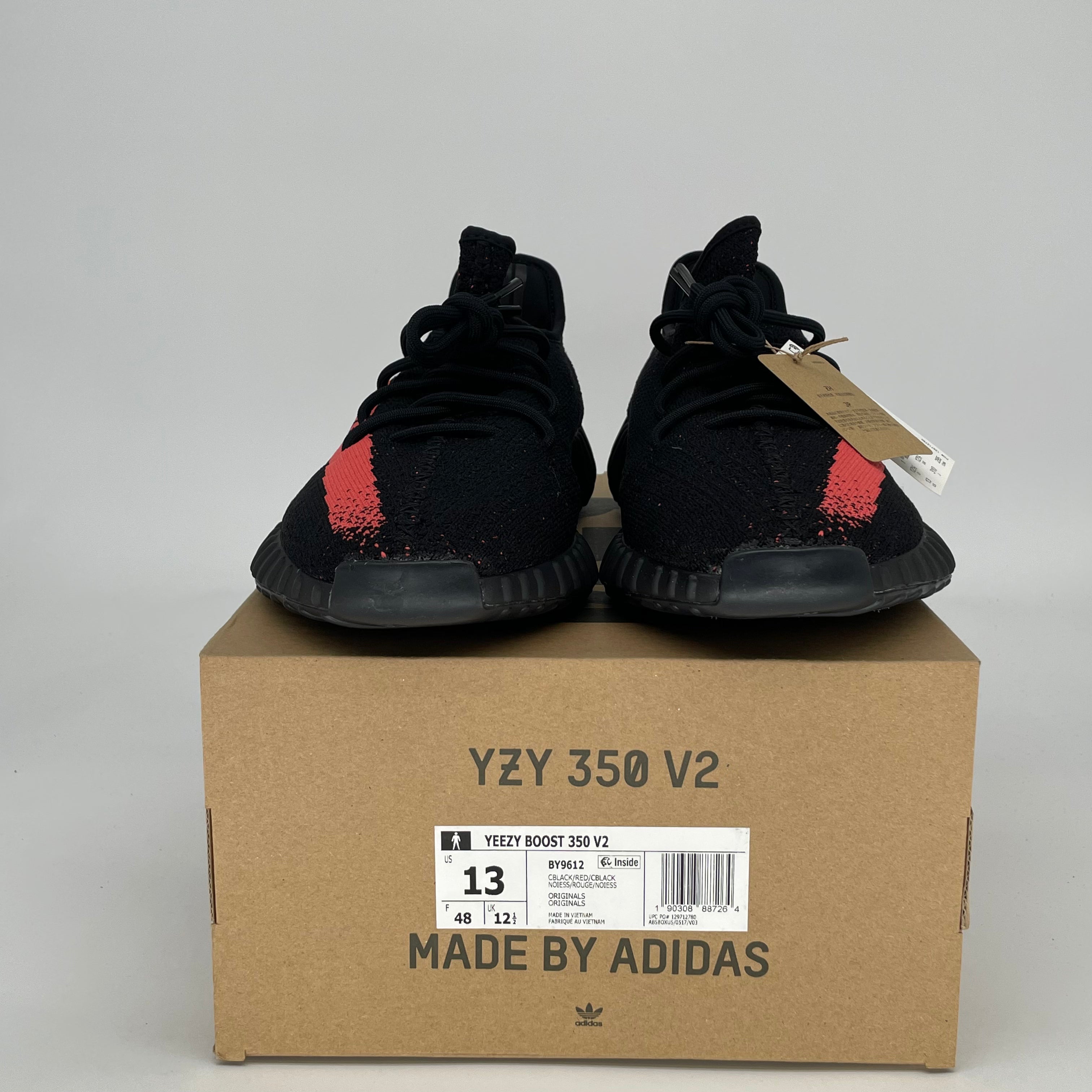 ADIDAS YEEZY 350 V2 CORE BLACK RED BY9612 SIZE 13/14.5W
