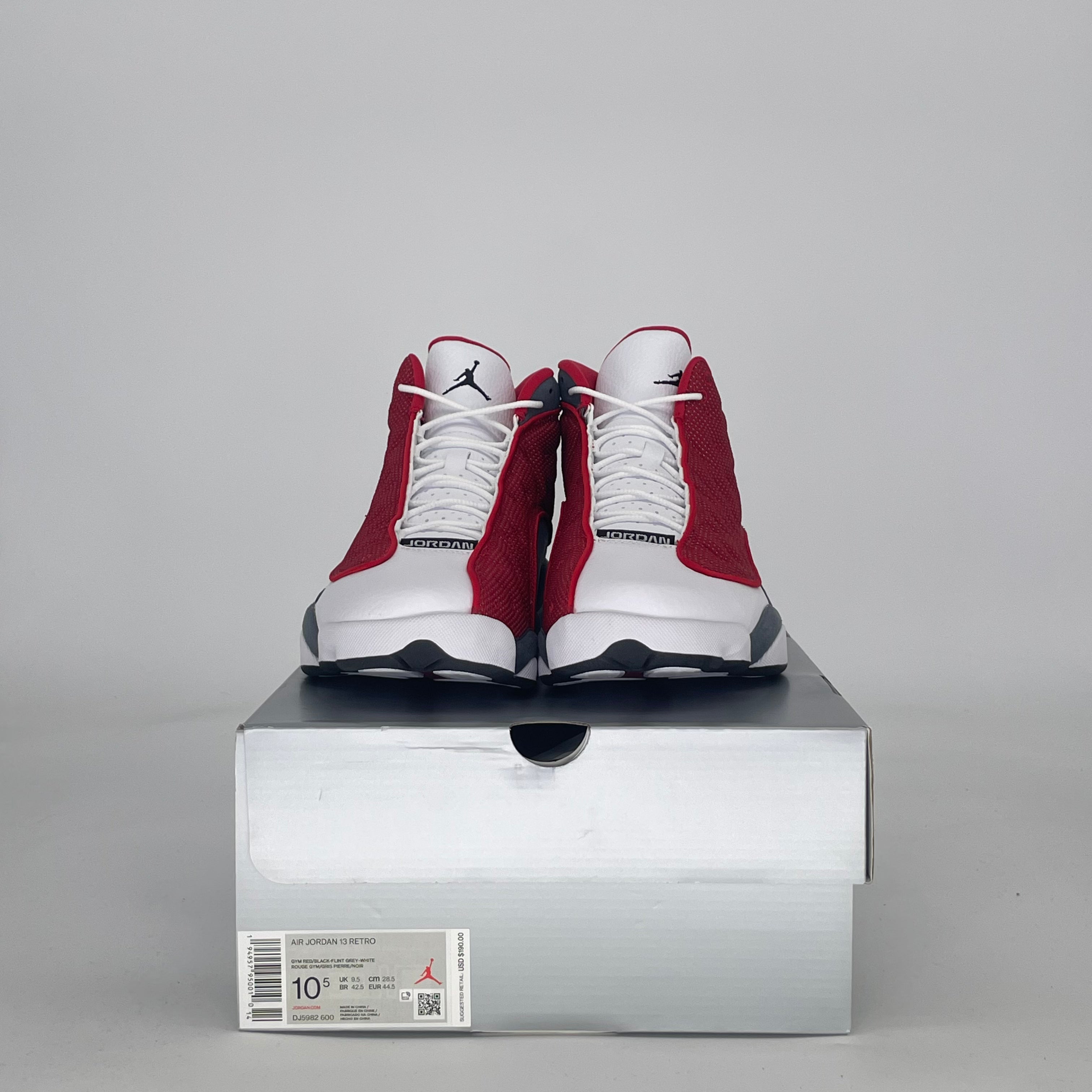 AIR JORDAN 13 GYM RED FLINT GREY DJ5982-600 SIZE 10.5/12W