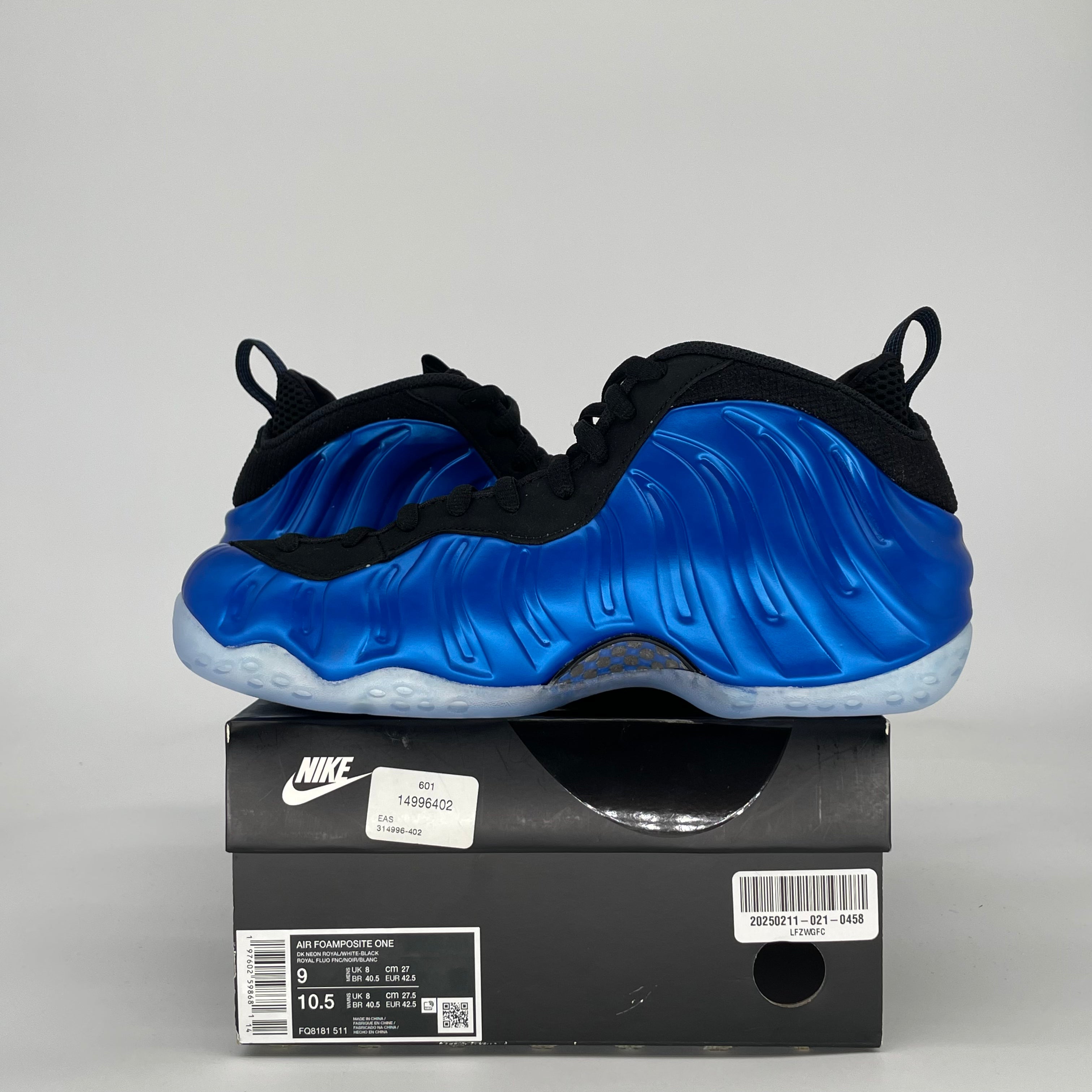 NIKE AIR FOAMPOSITE ONE INTERNATIONAL BLUE FQ8181-511 SIZE 9/10.5W