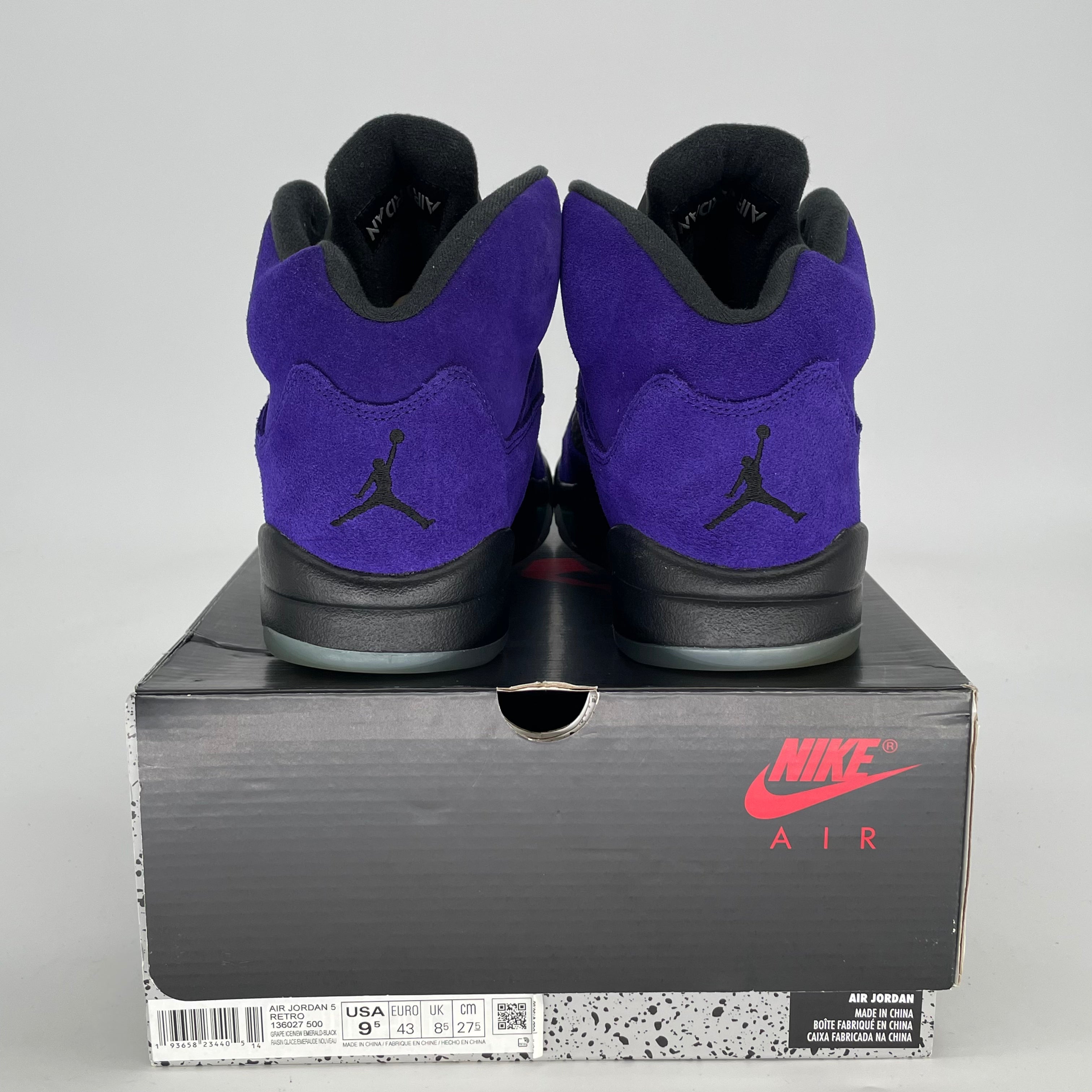 AIR JORDAN 5 ALTERNATE GRAPE 136027-500 SIZE 9.5/11W