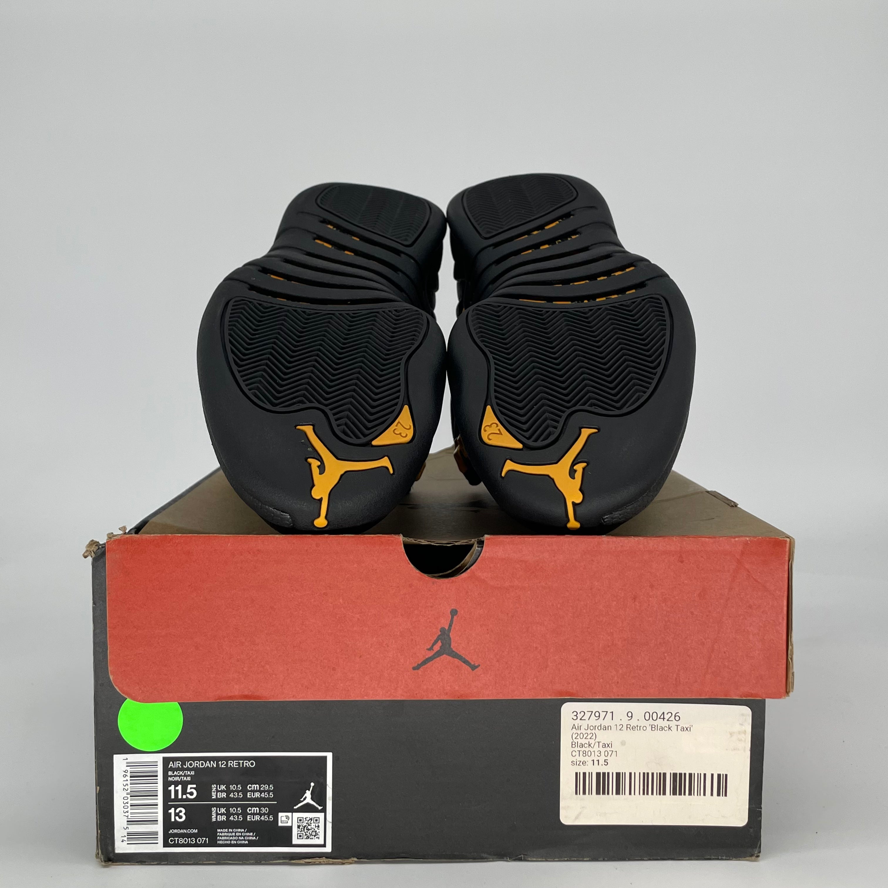 AIR JORDAN 12 BLACK TAXI CT8013-071 SIZE 11.5/13W