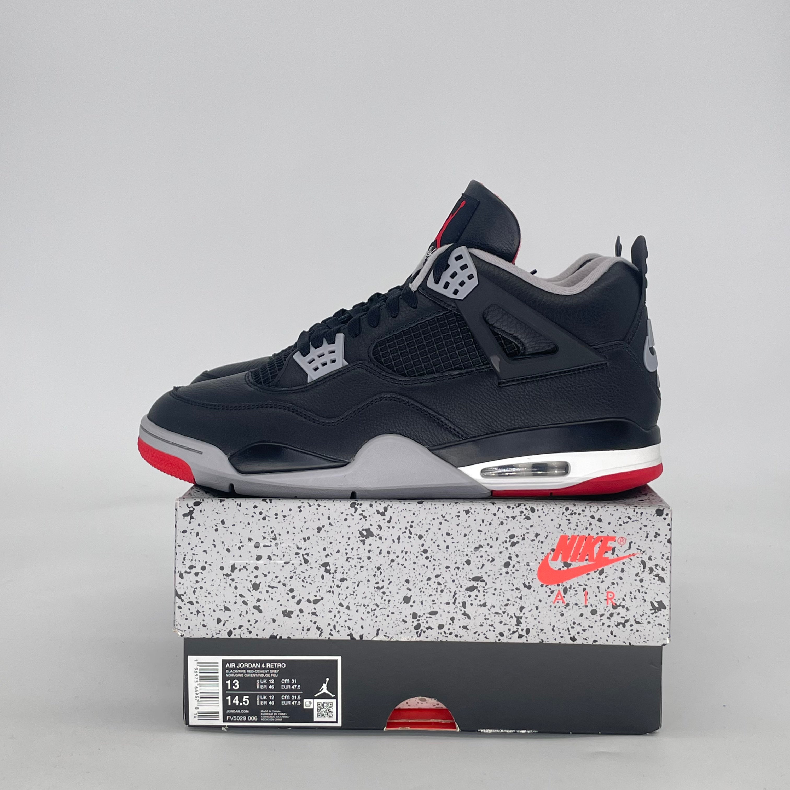 AIR JORDAN 4 BRED REIMAGINED FV5029-006 SIZE 13/14.5W