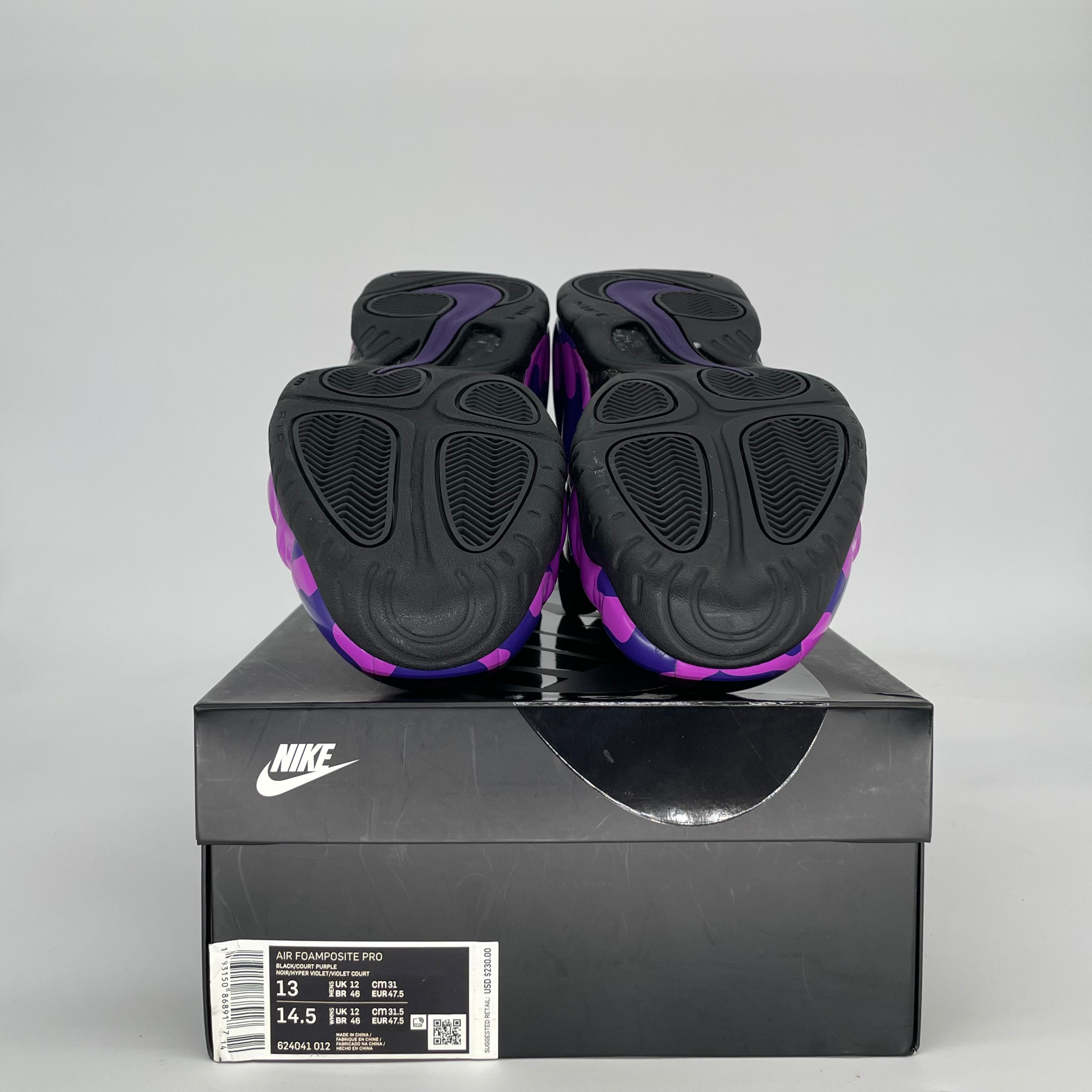 NIKE AIR FOAMPOSITE PRO PURPLE CAMO 624041-012 SIZE 13/14.5W