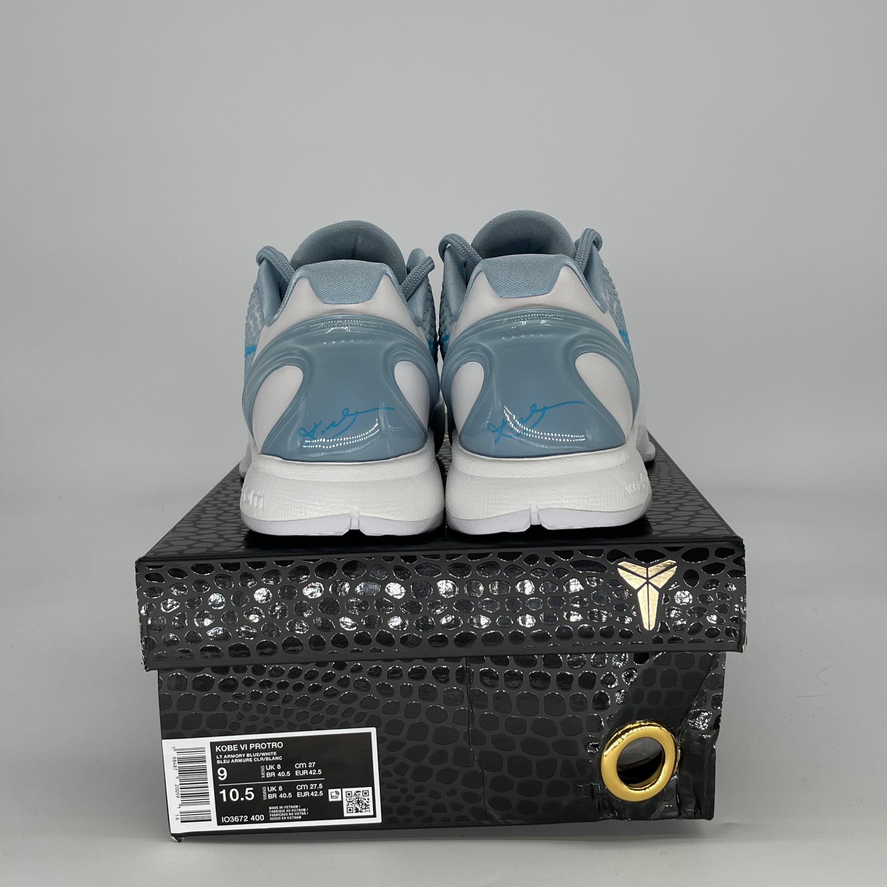 NIKE KOBE 6 PROTRO CAITLIN CLARK LIGHT ARMORY BLUE IO3672-400 SIZE 9/10.5W