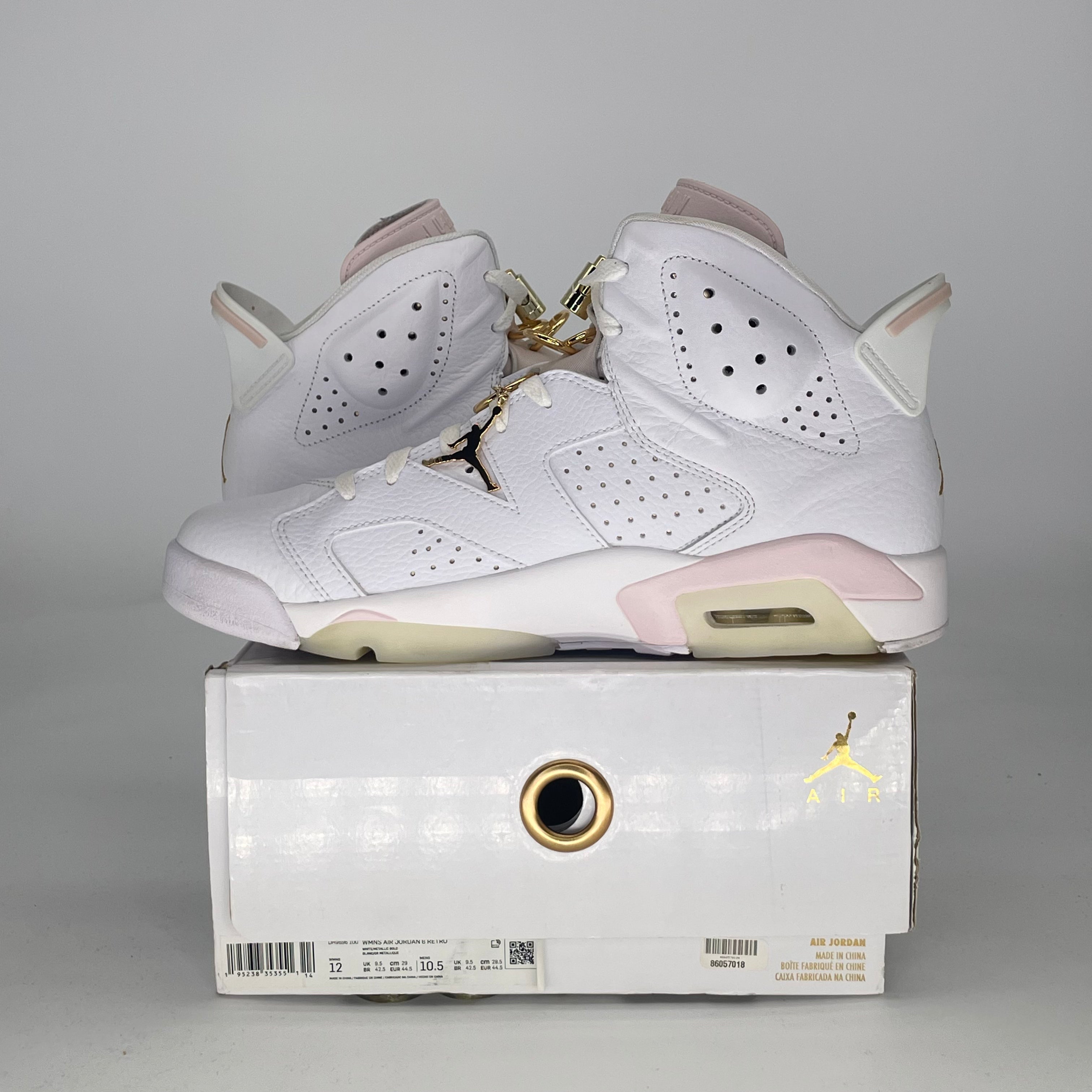 AIR JORDAN 6 GOLD HOOPS DH9696-100 SIZE 10.5/12W