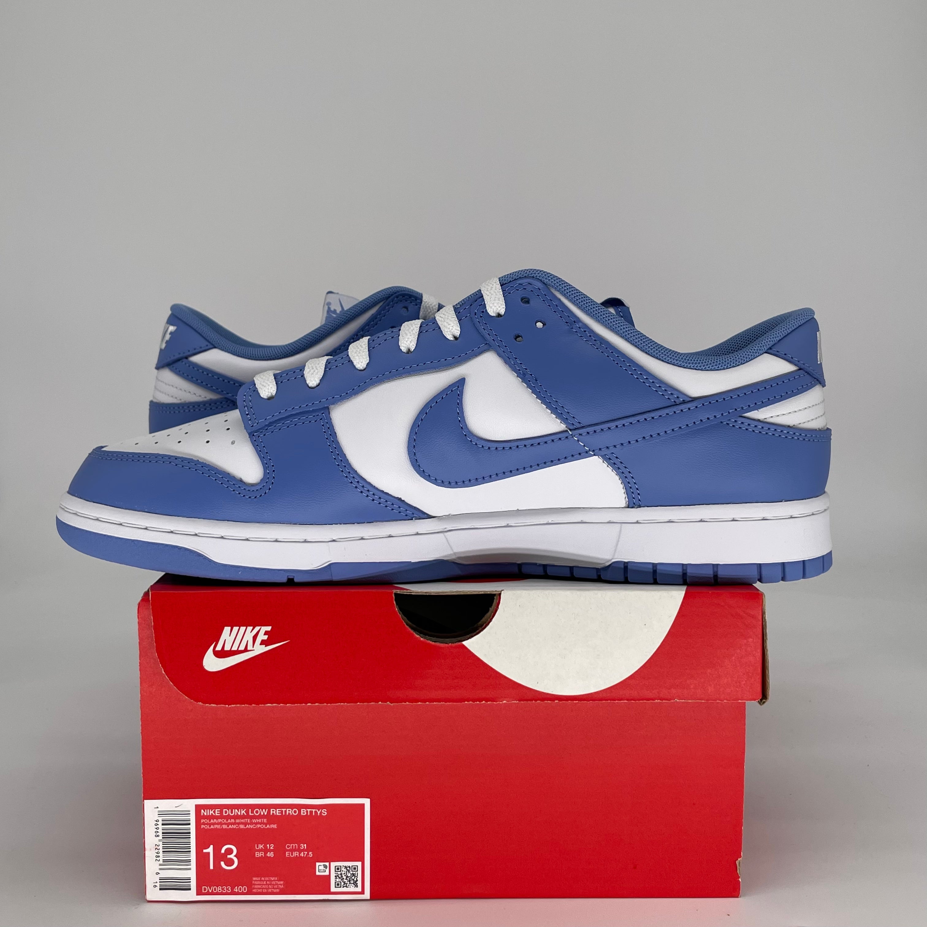 NIKE DUNK LOW POLAR BLUE DV0833-400 SIZE 13/14.5W