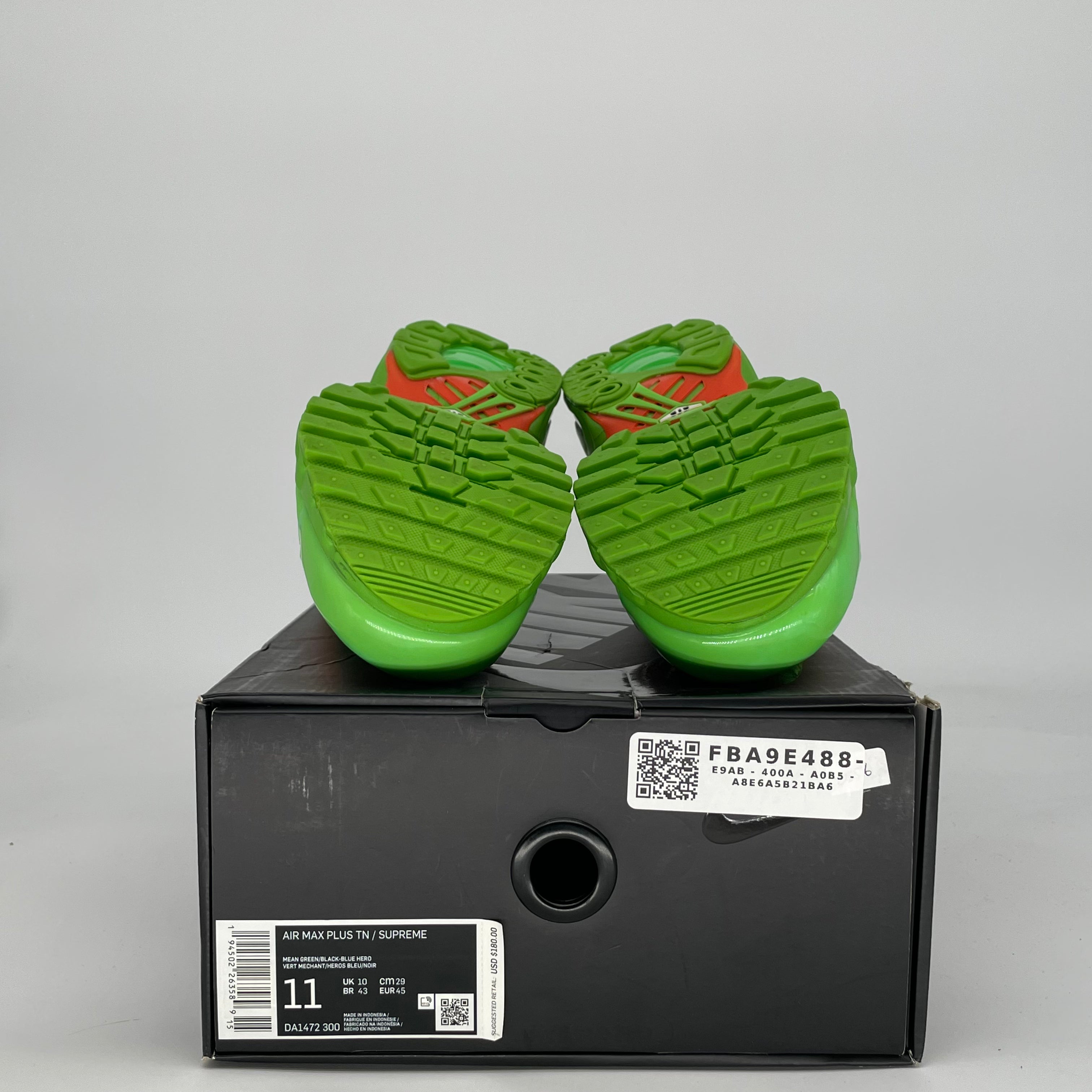SUPREME X NIKE AIR MAX PLUS MEAN GREEN DA1472-300 SIZE 11/12.5W