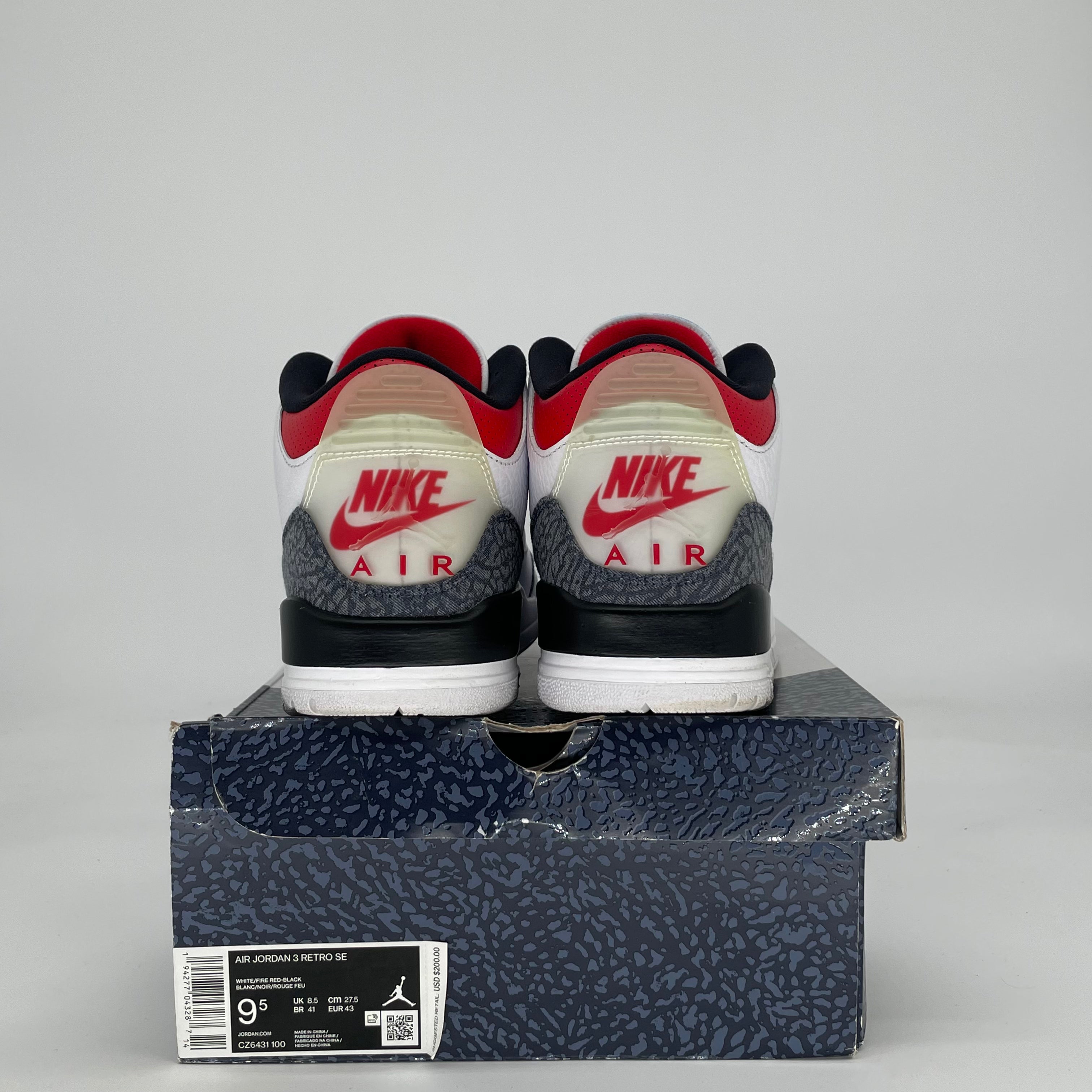 AIR JORDAN 3 SE FIRE RED DENIM DZ6431-100 SIZE 9.5/11W