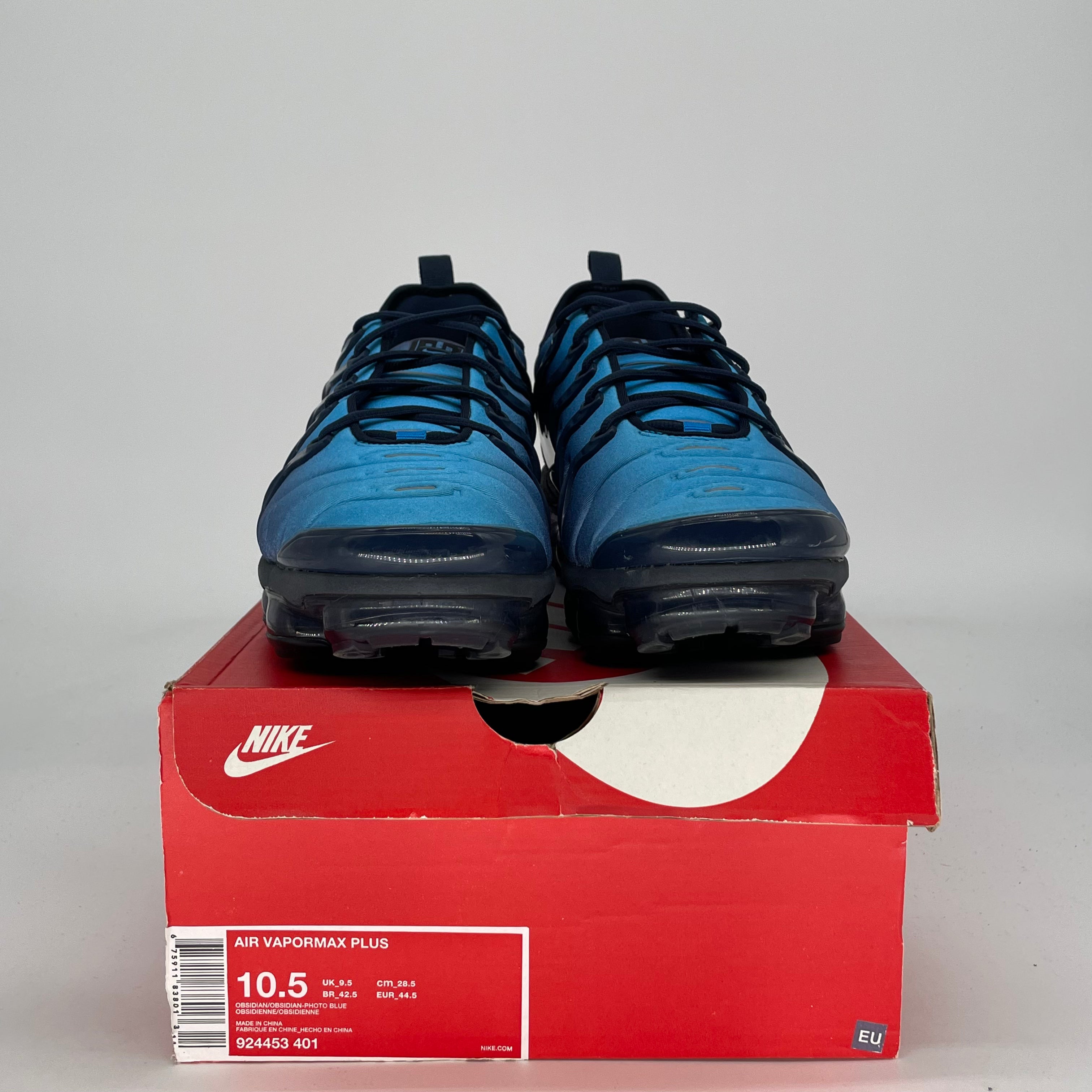 NIKE AIR VAPORMAX PLUS OBSIDIAN 924453-401 SIZE 10.5/12W